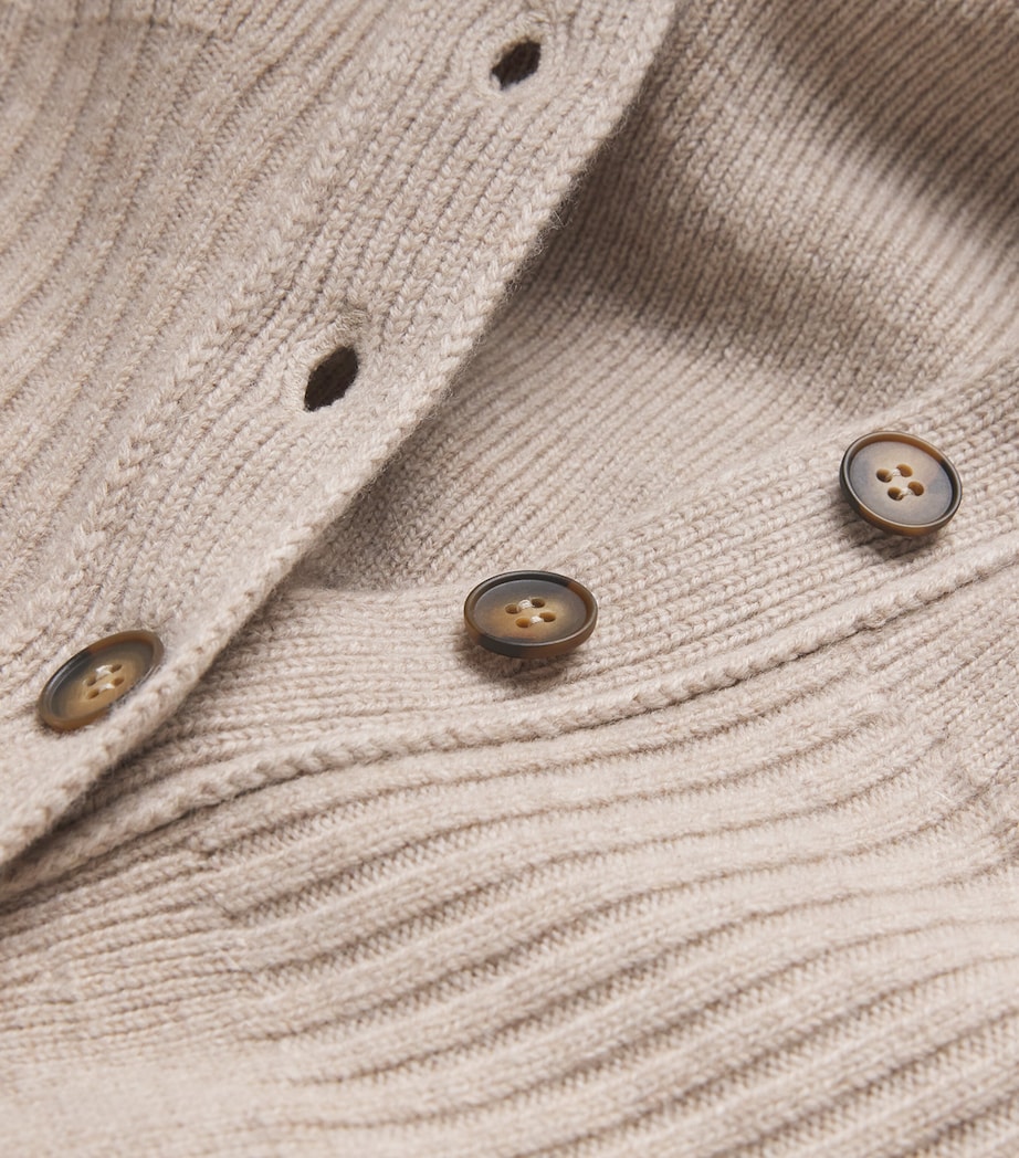 Wool-Cashmere Contour Cardigan HAZELNUT Image 5
