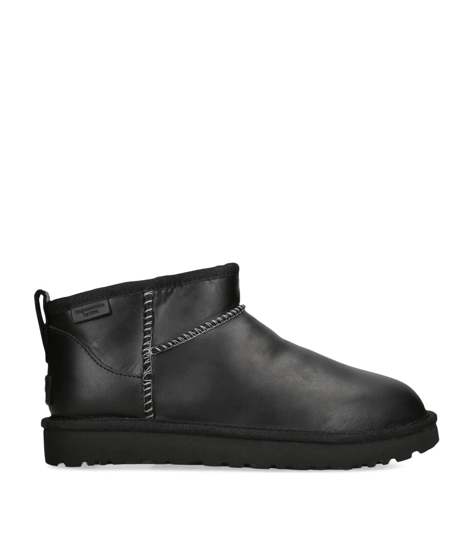 UGG Leather Classic Ultra Mini Regen Boots Black Image 1