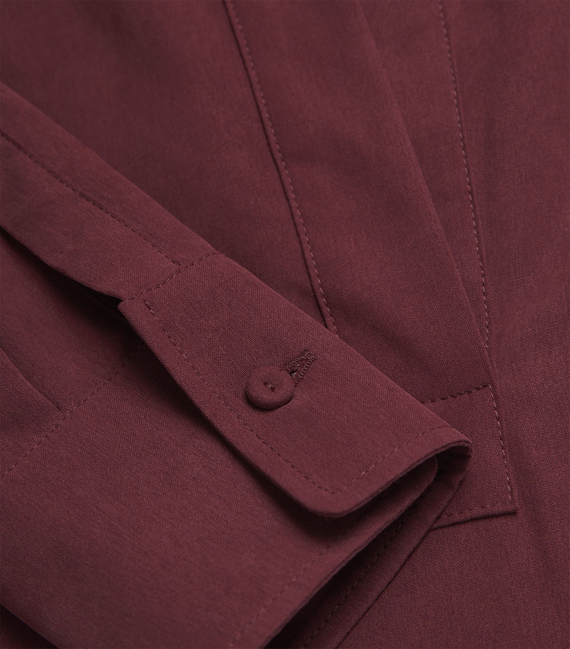 Silk Canvas Polo-Collar Shirt CHERRY Image 5