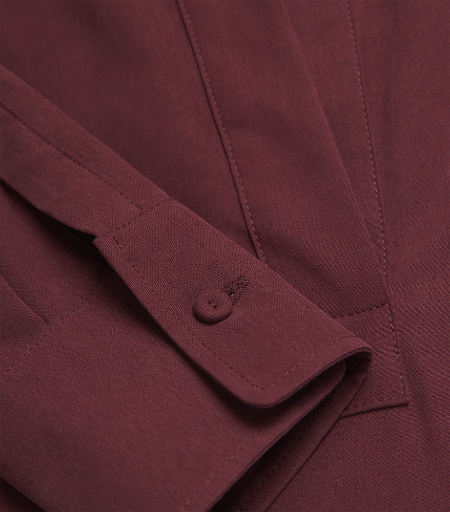 Silk Canvas Polo-Collar Shirt CHERRY Image 5