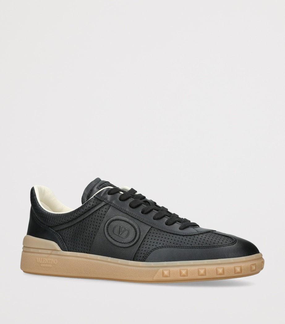 Valentino Garavani Mens Leather Upvillage Sneakers Black Image 3