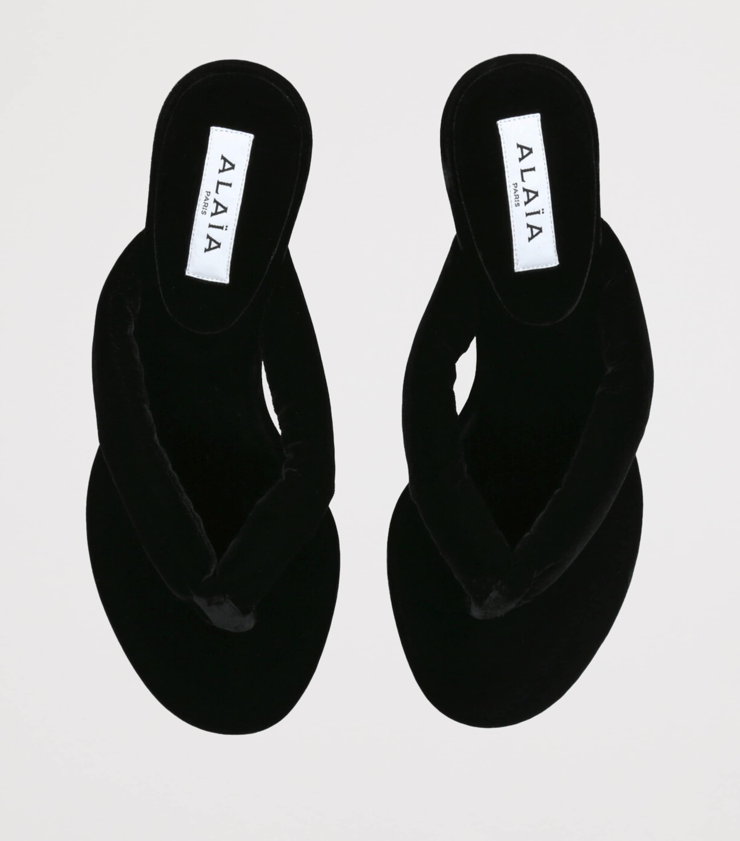 Velvet Thong Sandals 55 BLACK Image 4