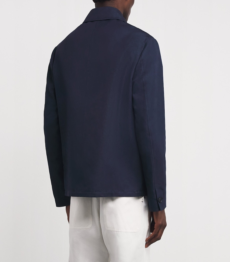 Linen-Cotton Overshirt 820 BLUE SCURO Image 4