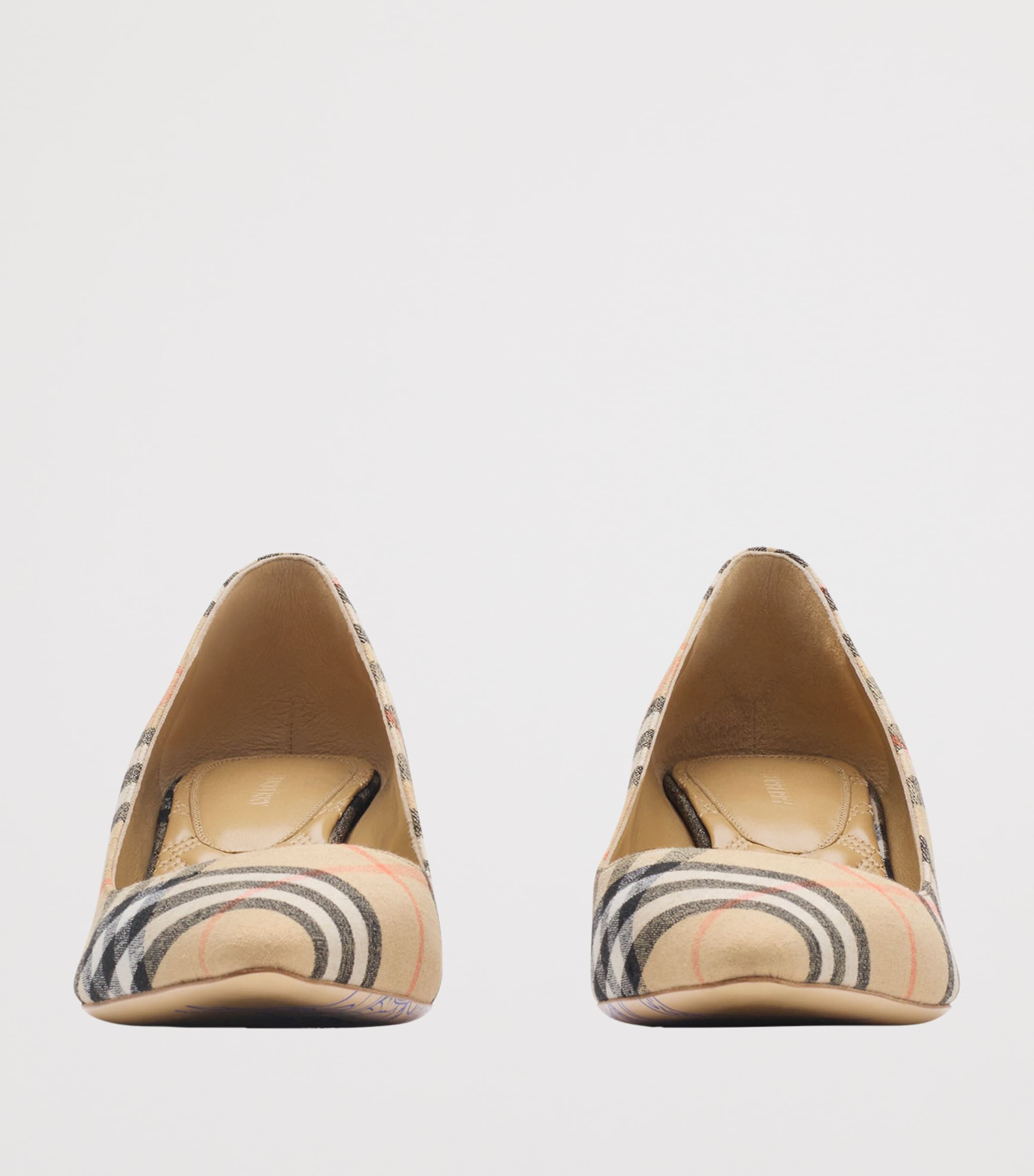 Linen Check Dame Pumps 55 SAND IP CHECK Image 2