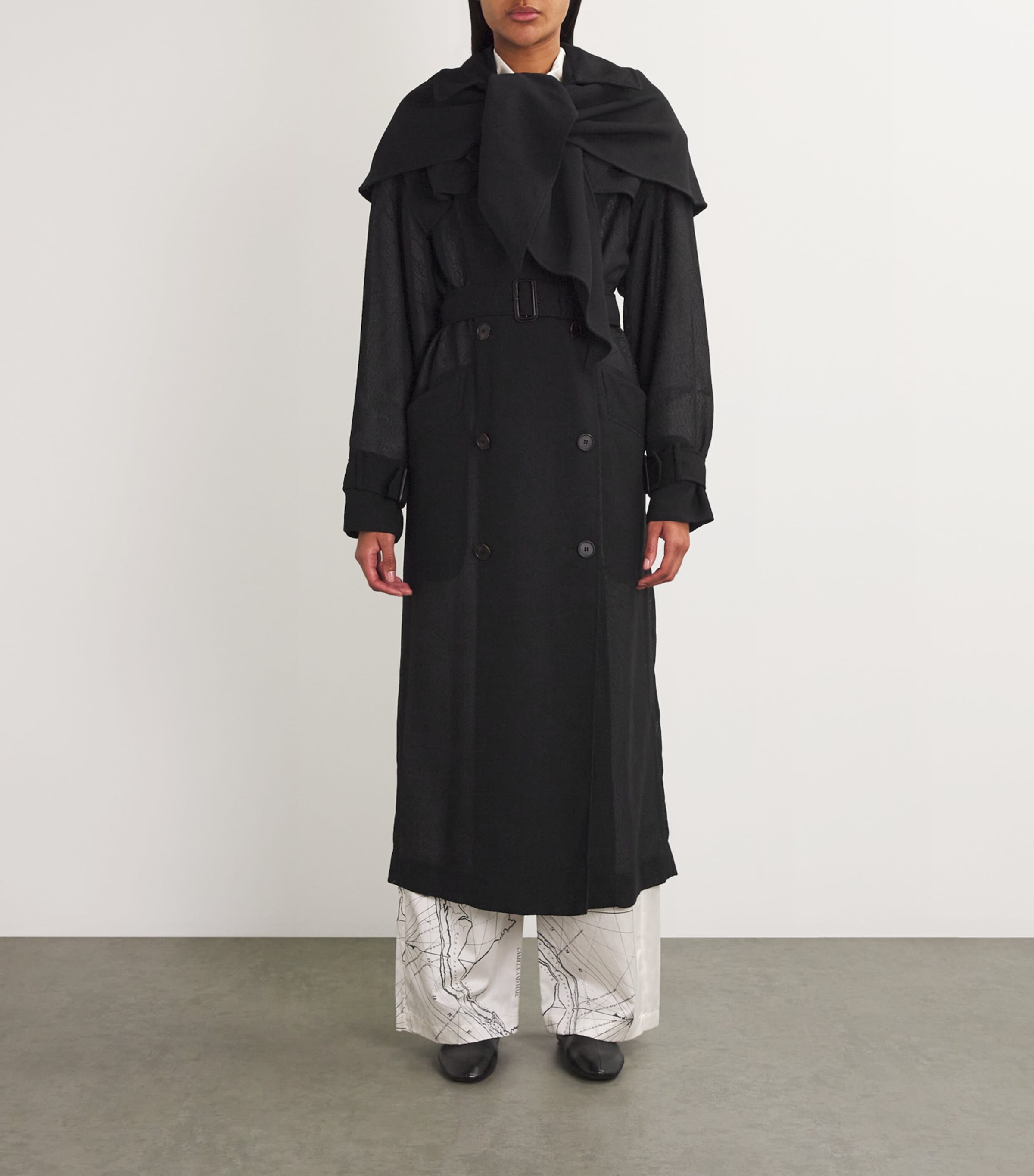 CAMILLA AND MARC Womens Wayfarer Trench Coat Dblkblack Image 3