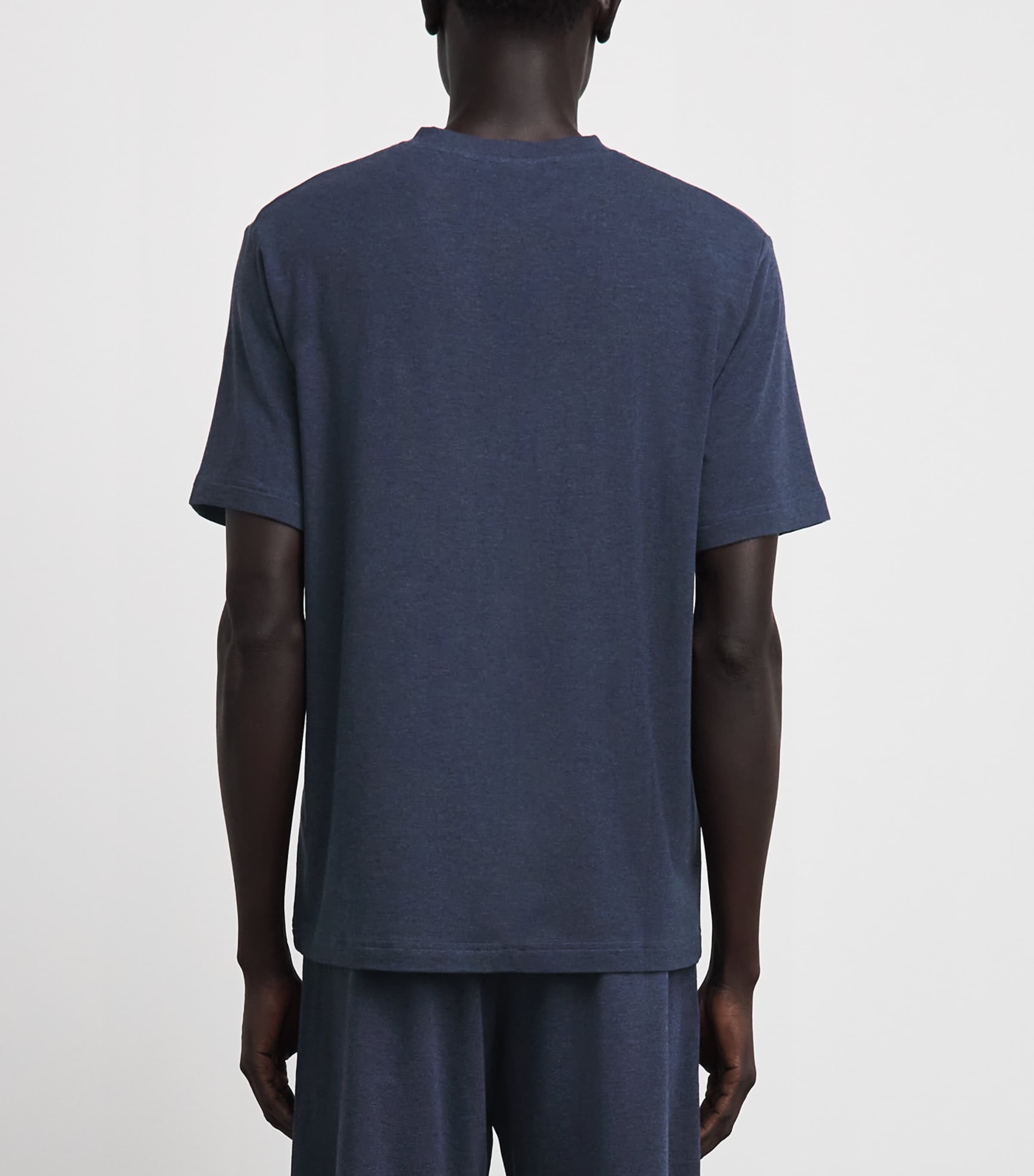 Zimmerli Mens Lyocell-Blend Soft Lounge T-Shirt Blue Melange Image 5