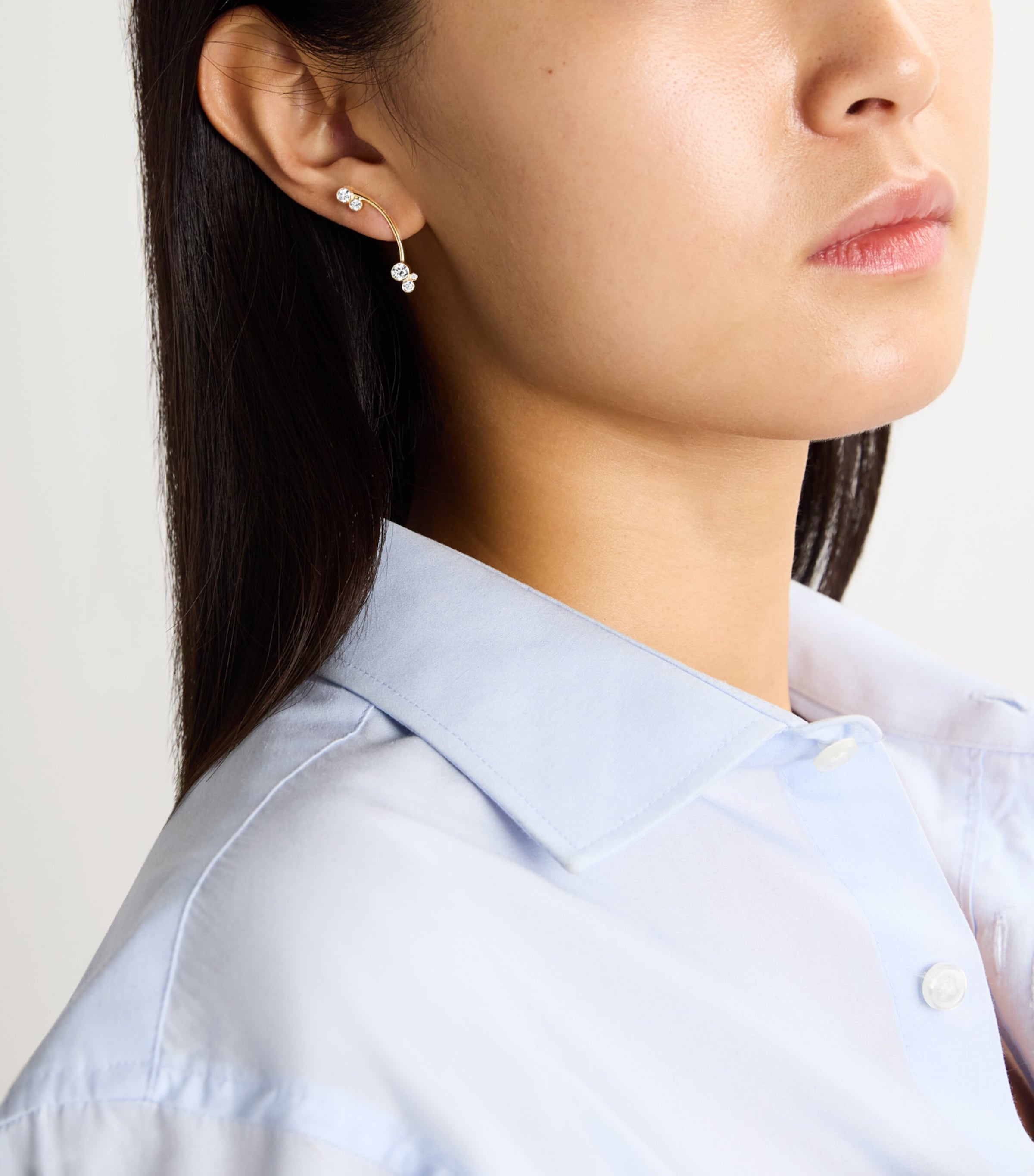 Yellow Gold and Diamond Stellari Diamant Single Right Earring YELLOW GOLD Image 2