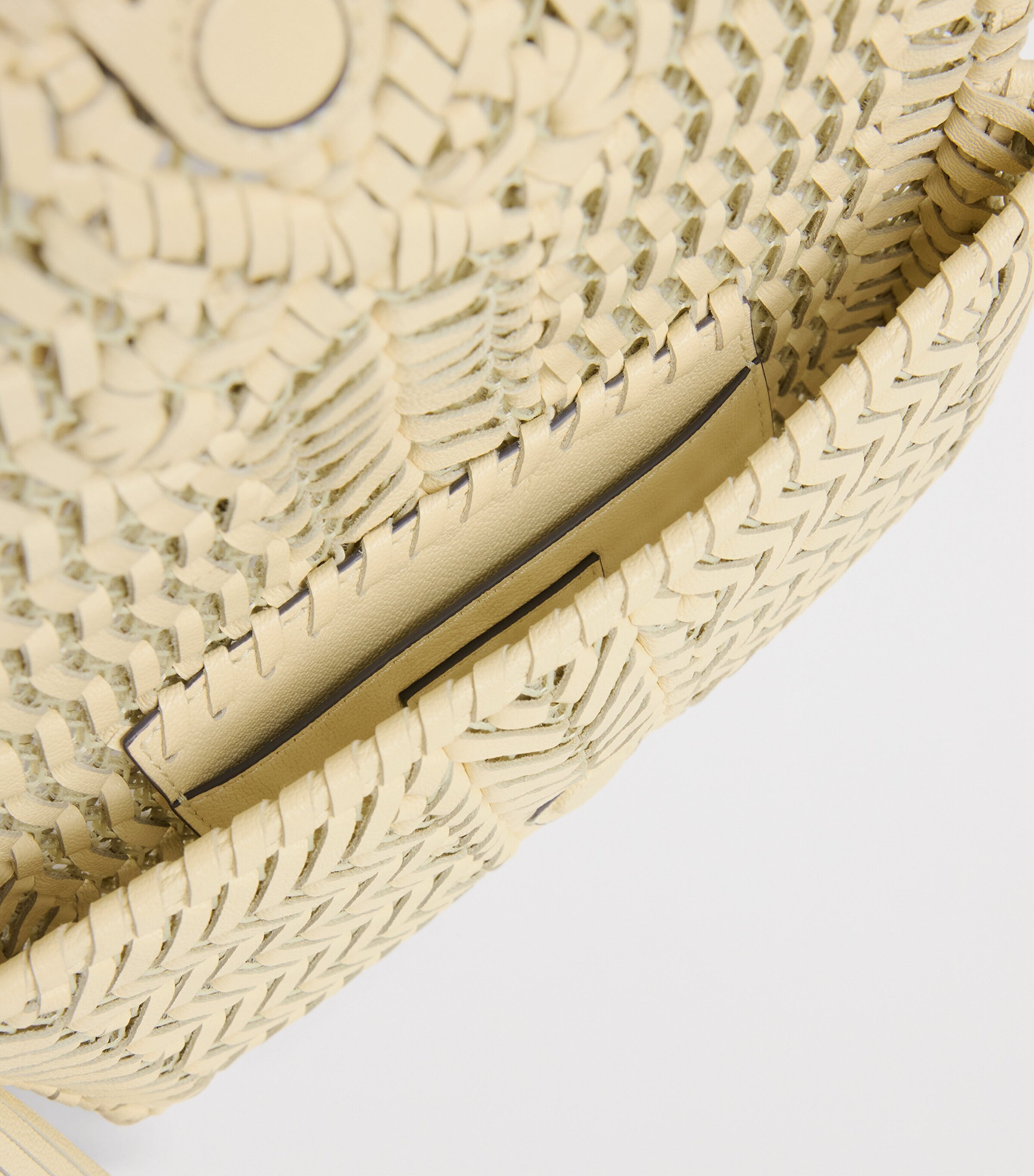 Anya Hindmarch Leather Woven Neeson Clutch Bag Butter Image 5