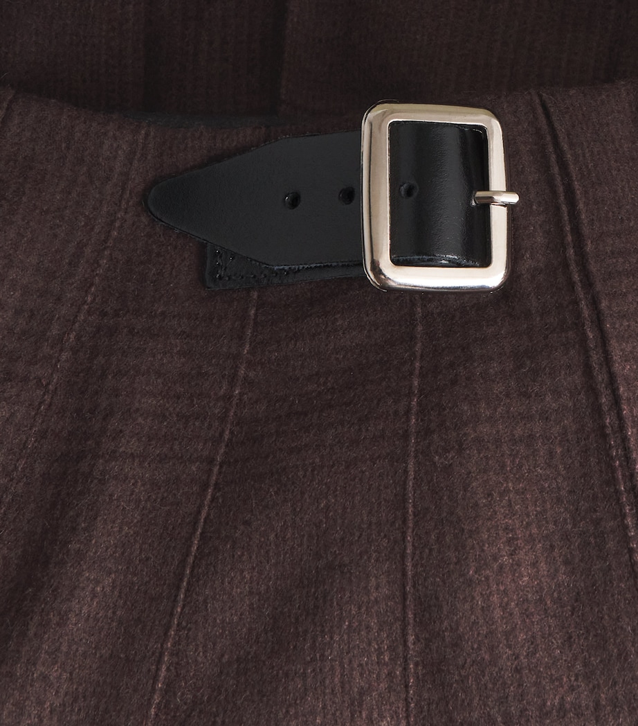 x Le Kilt Wool-Cashmere Tailored Midi Skirt RU7751BRWN SHDW CHCK Image 5