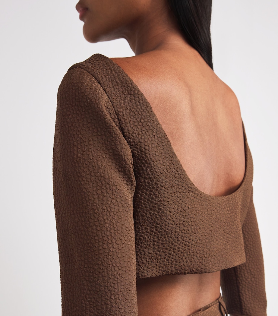 Jacquard Joan Crop Top BRW Image 6