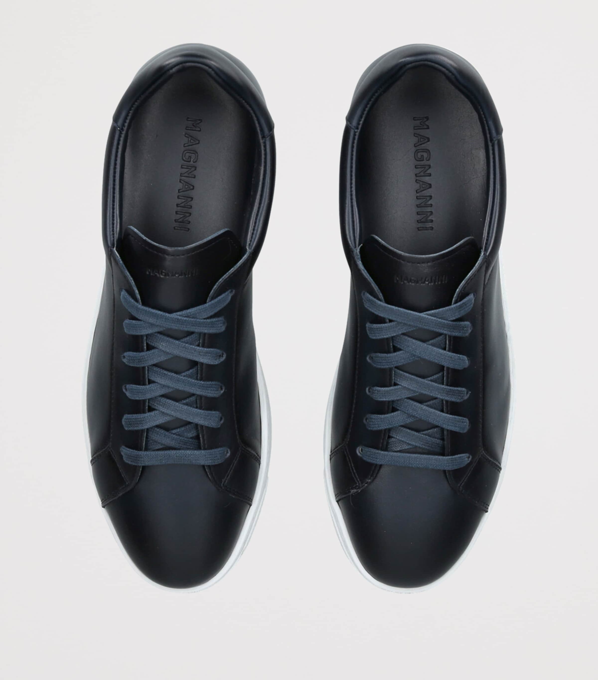 Leather Low-Top Sneakers NAVY Image 4