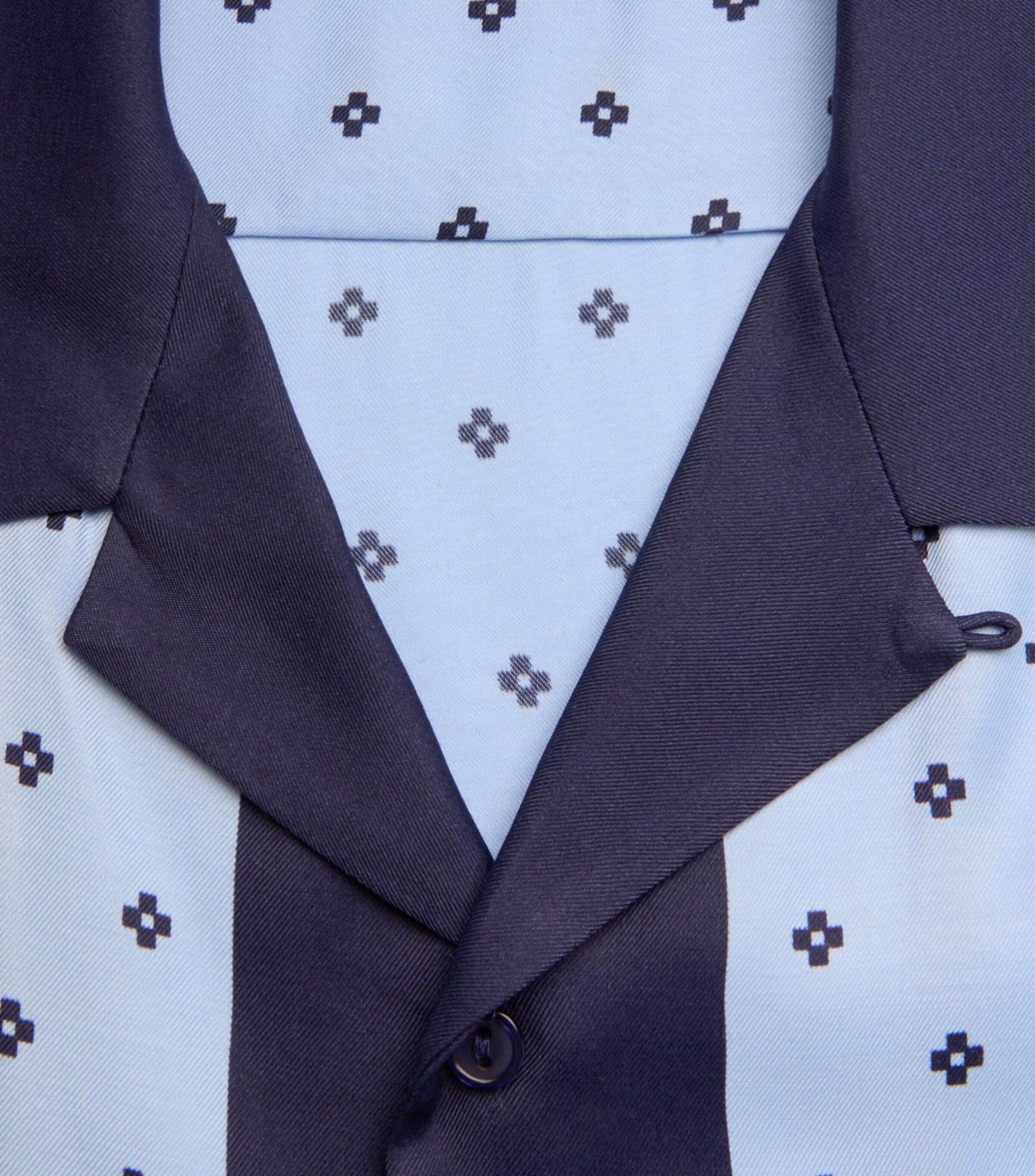 Sandro Paris Mens Micro-Cross Print Shirt Sky Blue Image 6