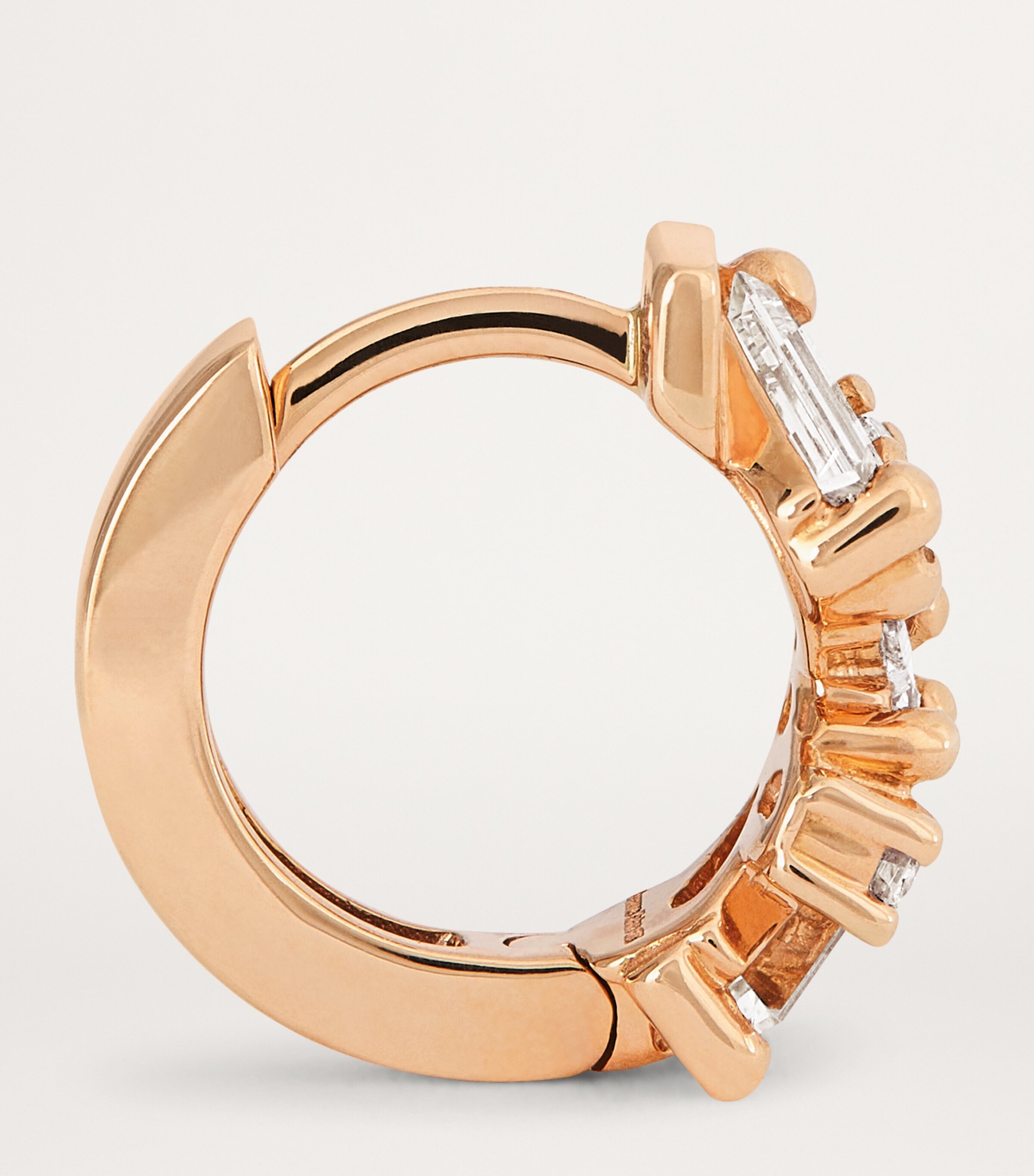 Rose Gold and Diamond Frenzy Huggie Earrings 18K RG/WD Image 4