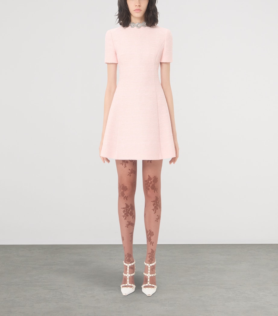 Valentino Womens Tweed Embellished Mini Dress Image 2