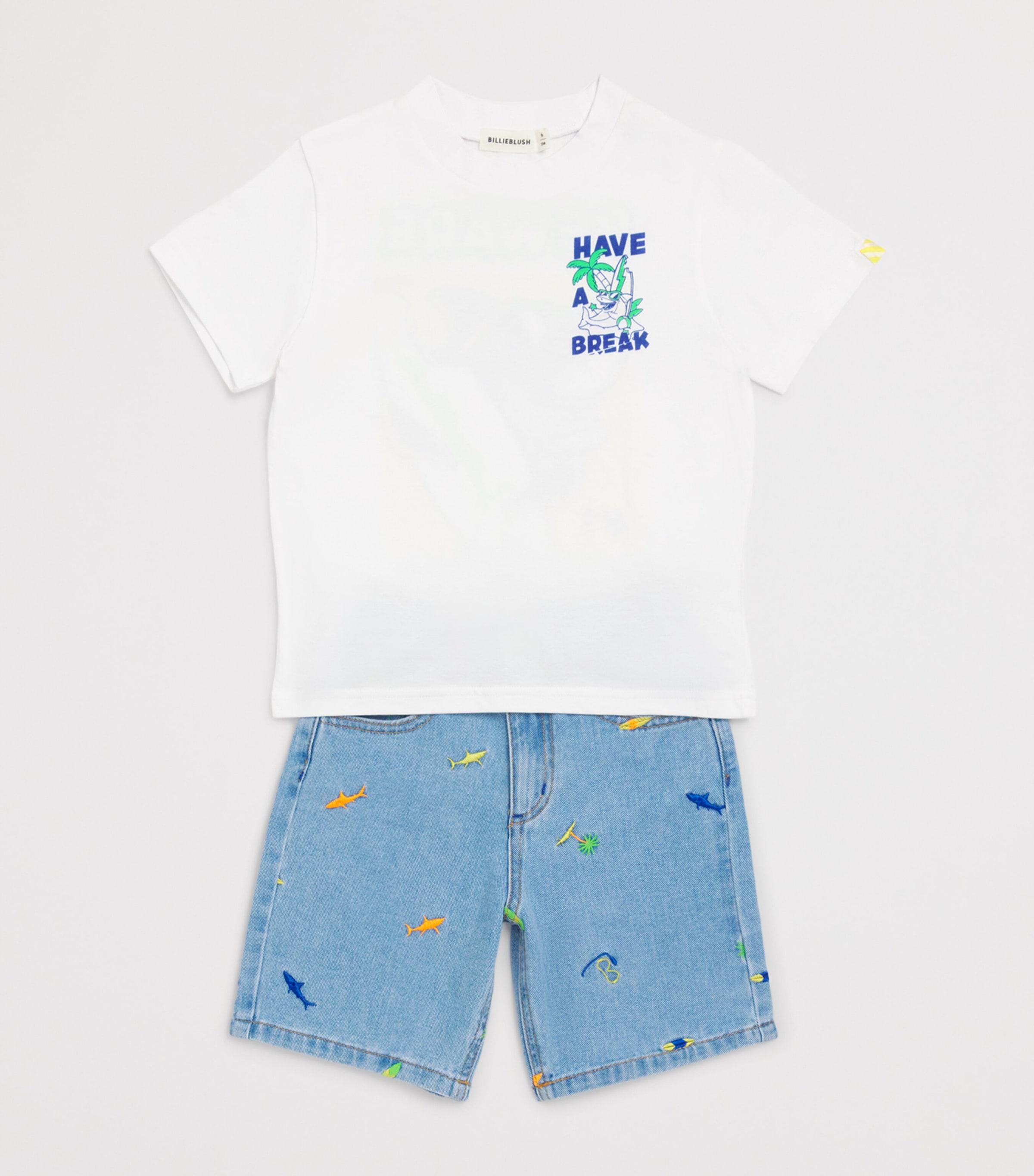 Embroidered Denim Shorts (4-10 Years) Z18DBLE STONE+BLEACH Image 3