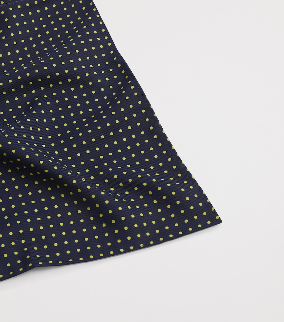 Mulberry Silk Polka Dot Pocket Square 428SPRING NAVY Image 3