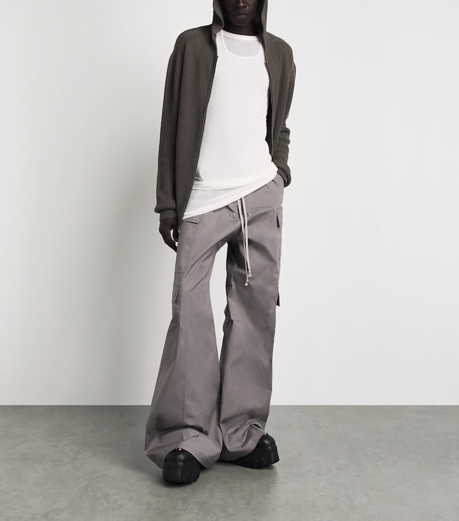 Rick Owens Mens Cashmere Zip-Up Hoodie Drk Dust Image 2