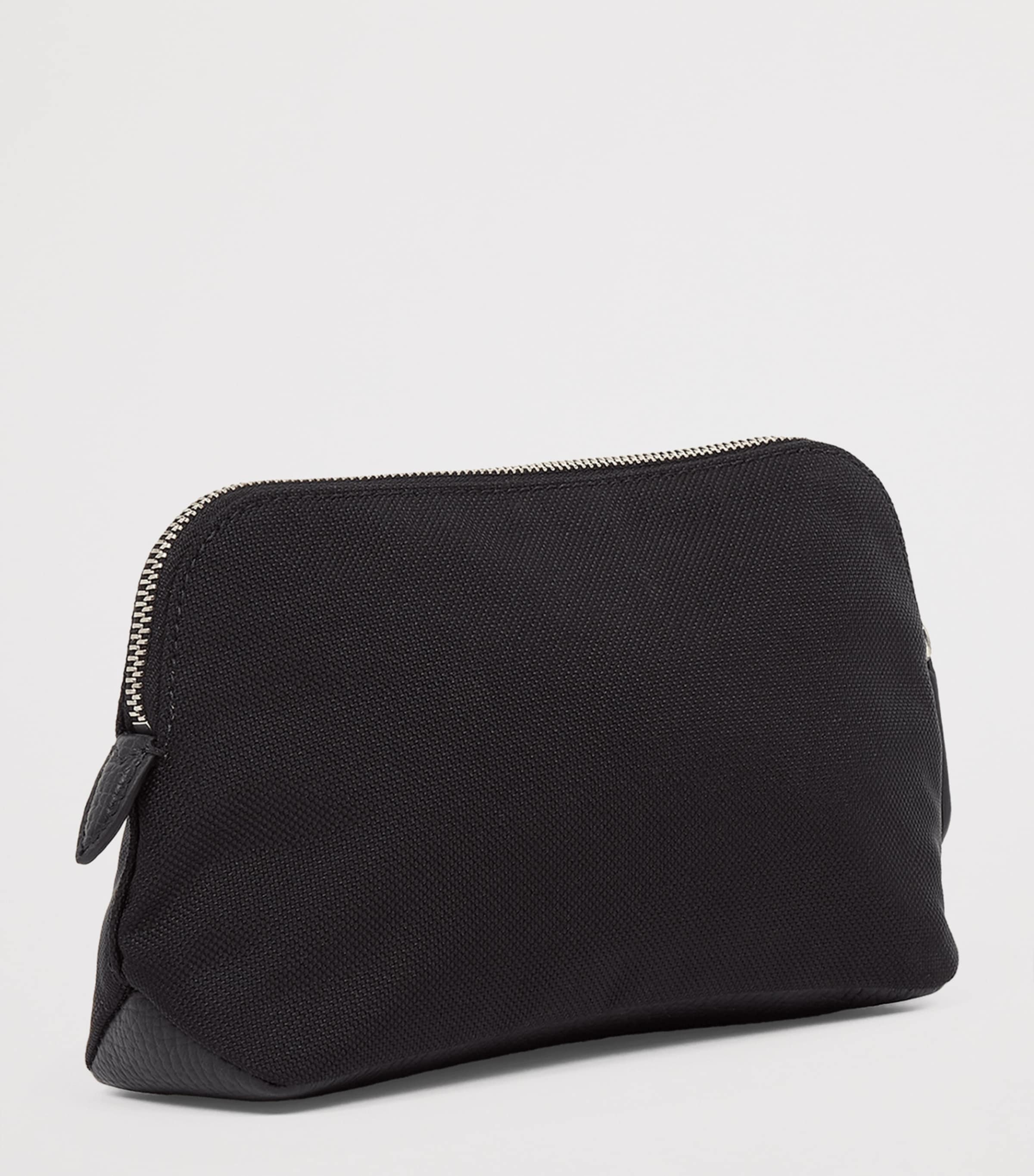 Smythson Small Canvas Wash Bag Black Image 3