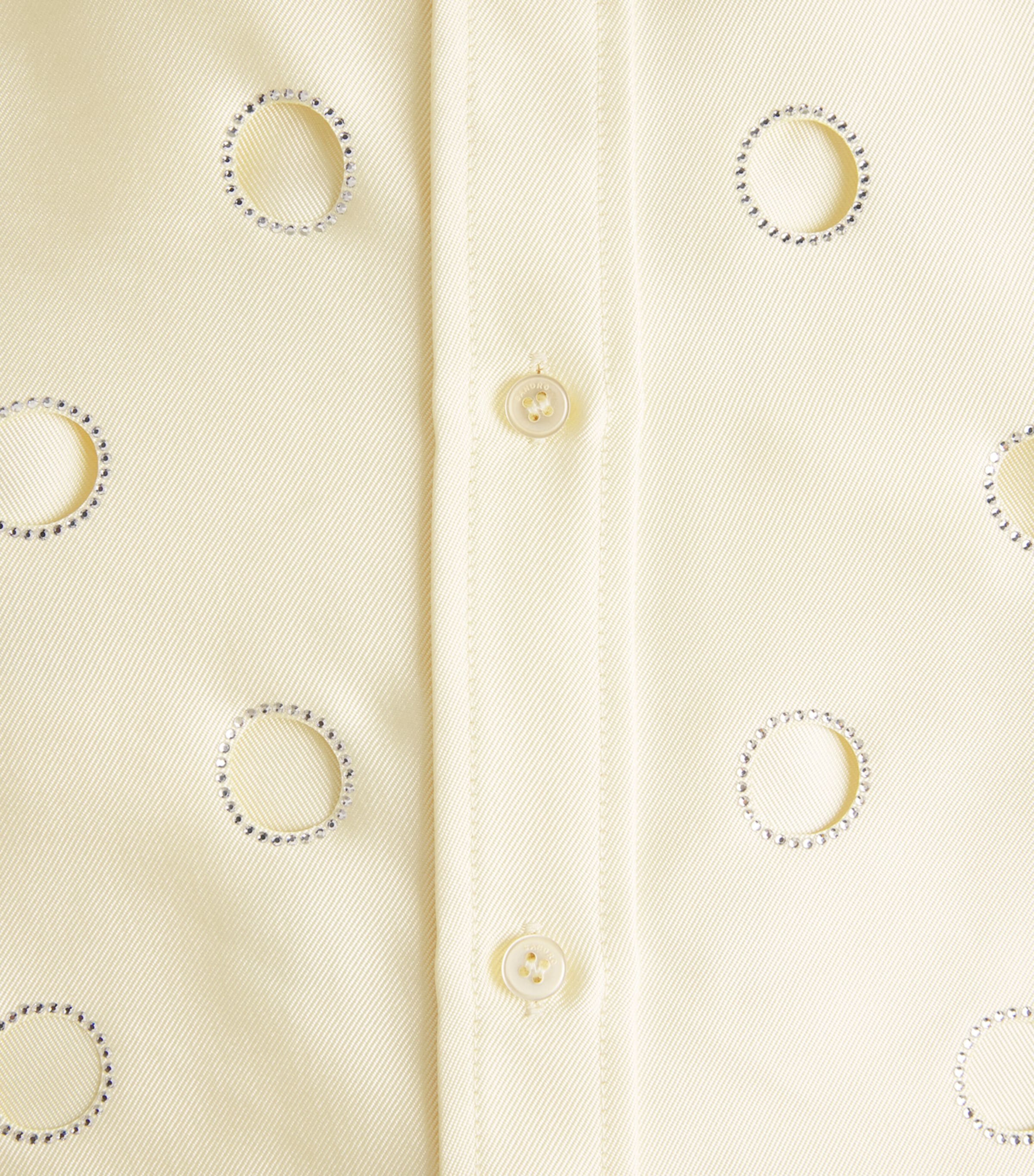 Sandro Paris Womens Openwork Rhinestone Shirt Vanilla Image 6