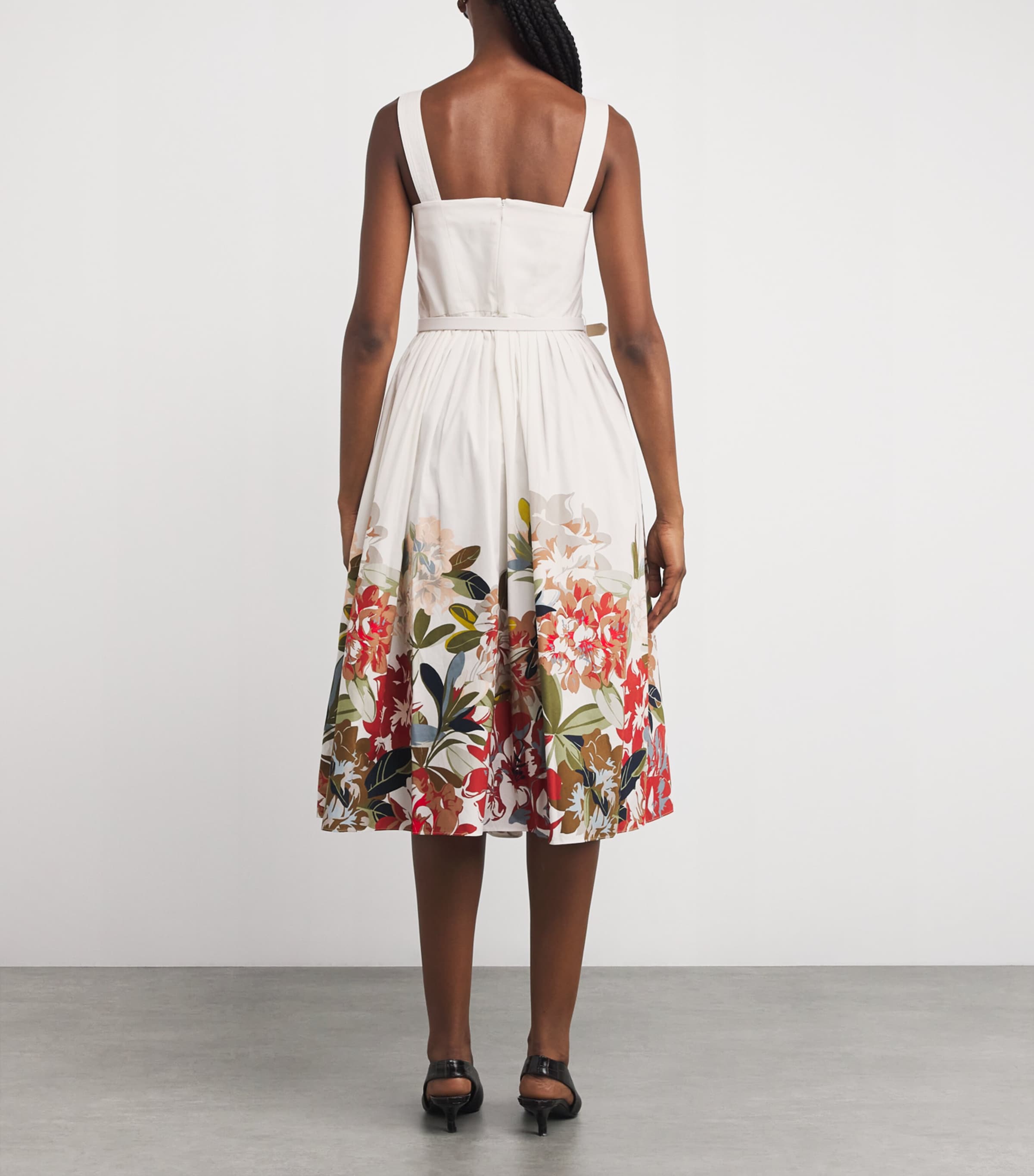 Cotton Printed Poplin Hoban Dress WHMUL WHITE/MULTI Image 3