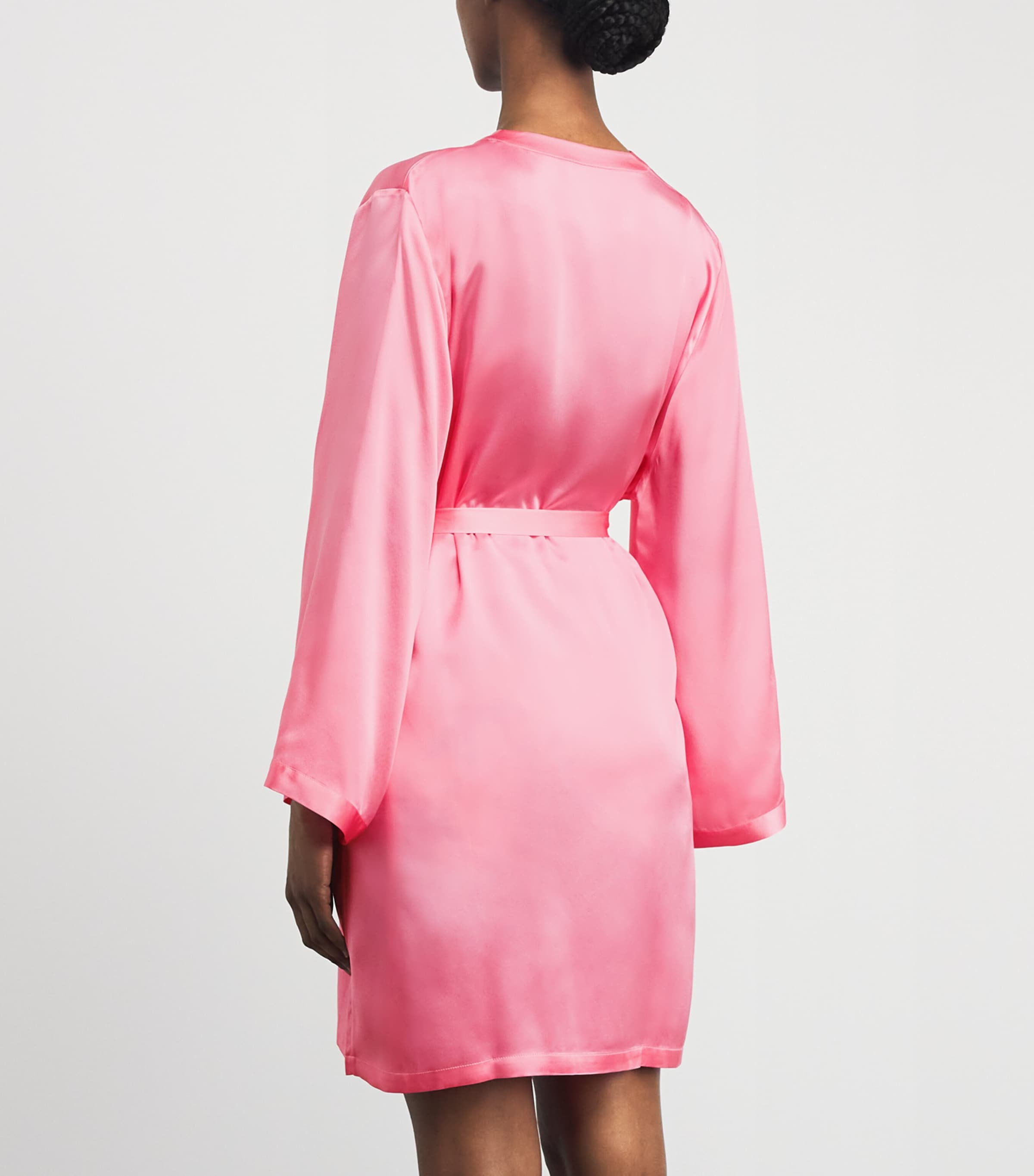 Marjolaine Womens Silk Robe Blush Image 5