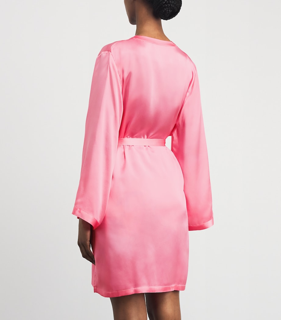 Marjolaine Womens Silk Robe Blush Image 5