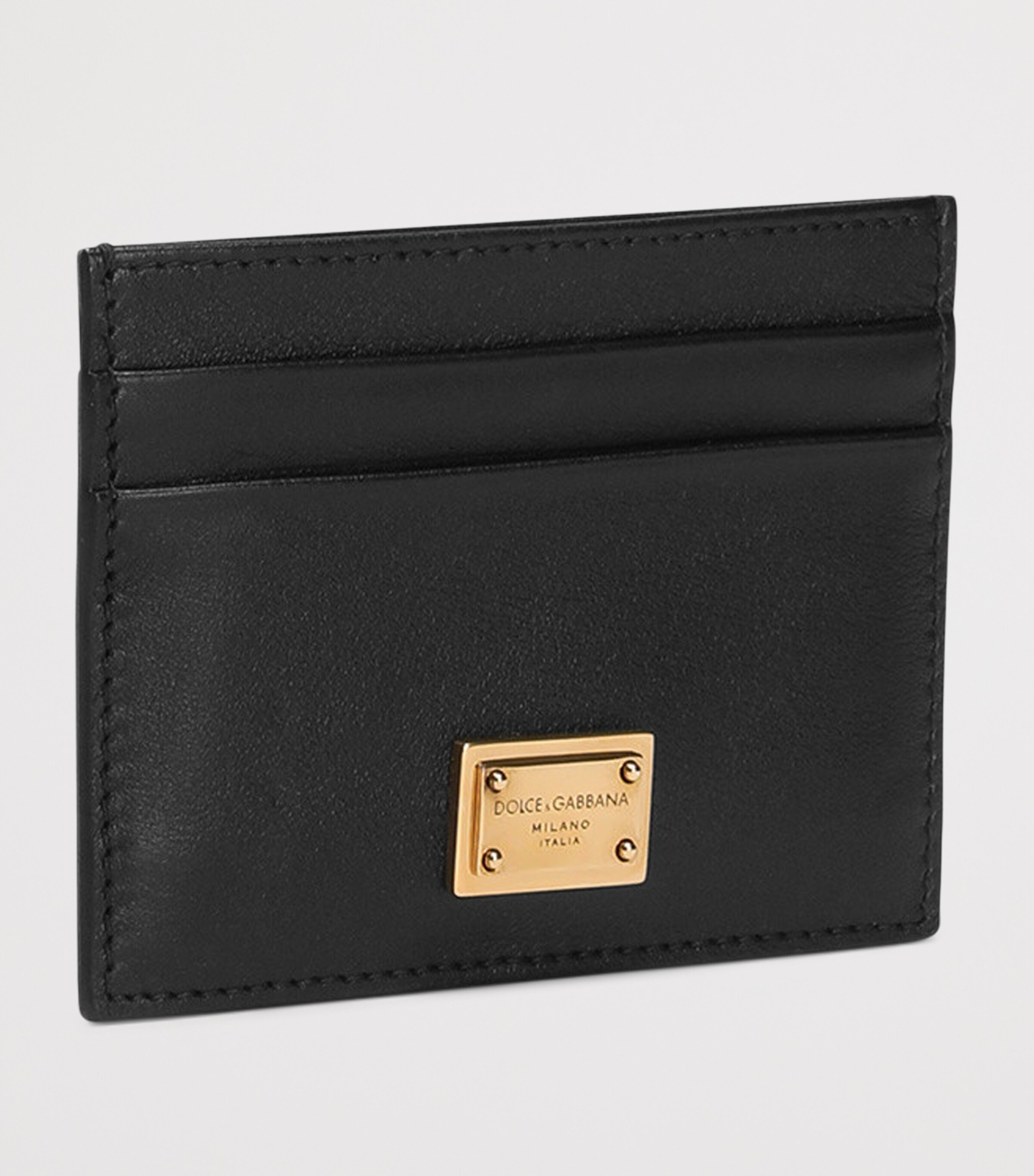 Dolce&Gabbana Leather Logo Plaque Card Holder Black Image 2