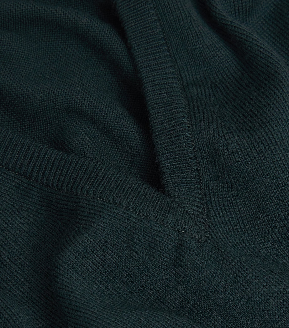 Merino Wool V-Neck Sweater Vest RICHARDSON GREEN Image 5