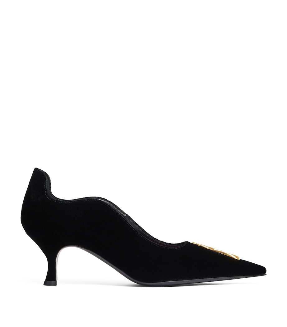 Schiaparelli Velvet Keyhole Pumps 60 Black Image 1