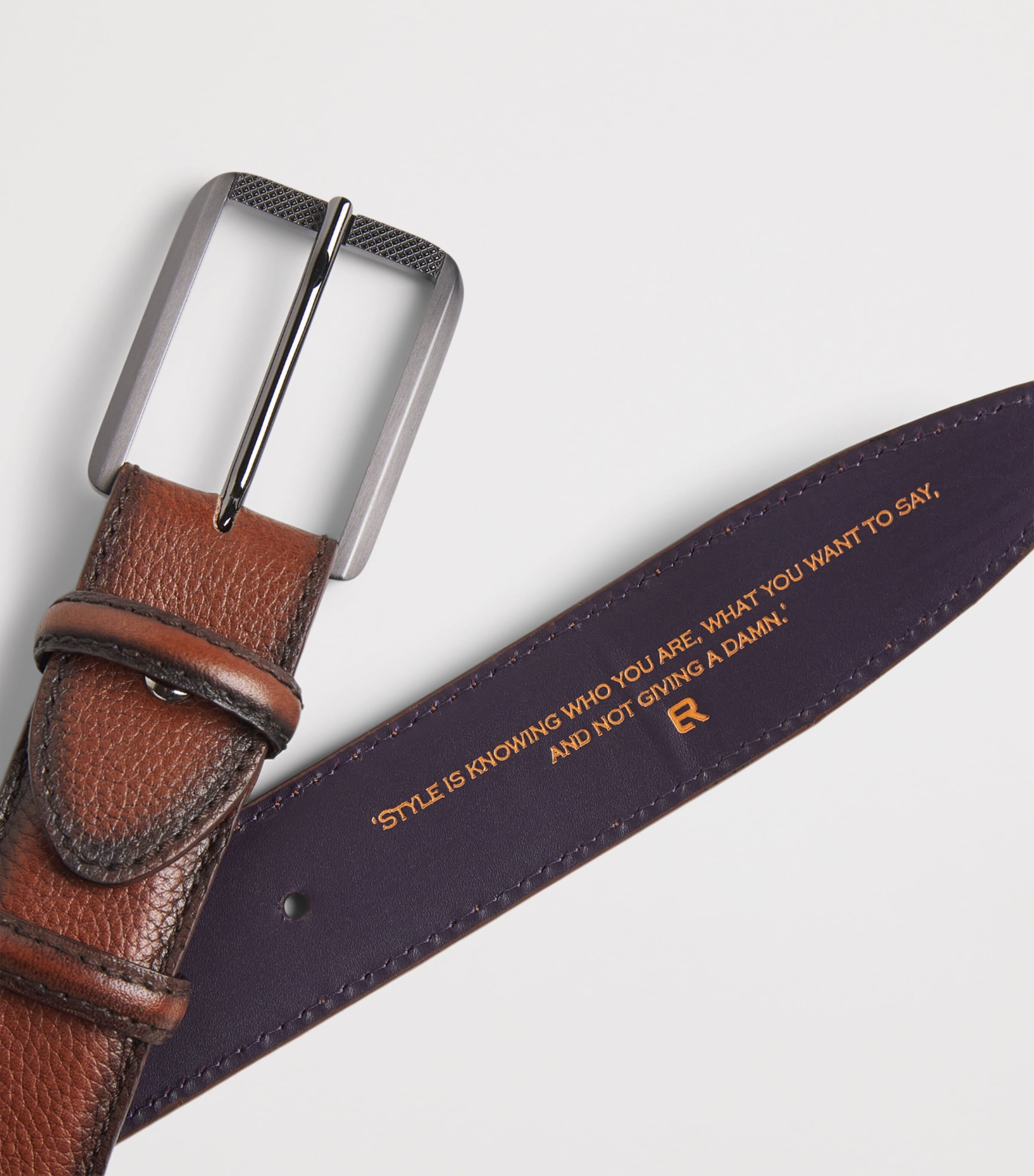 Elliot Rhodes Burnished Leather Belt Chestnut Image 5
