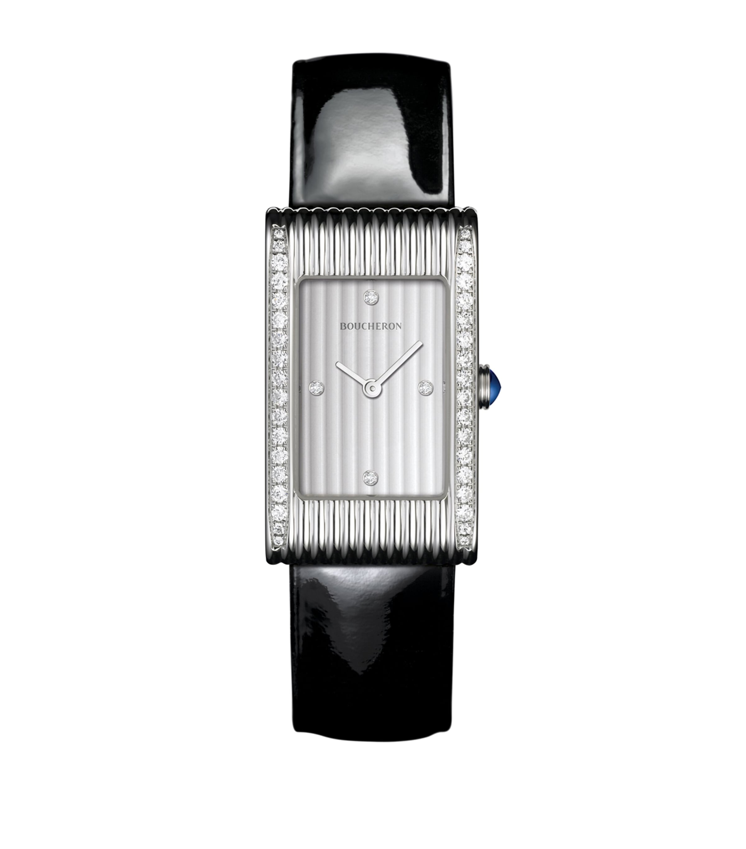 BOUCHERON STAINLESS STEEL AND DIAMOND REFLET WATCH 