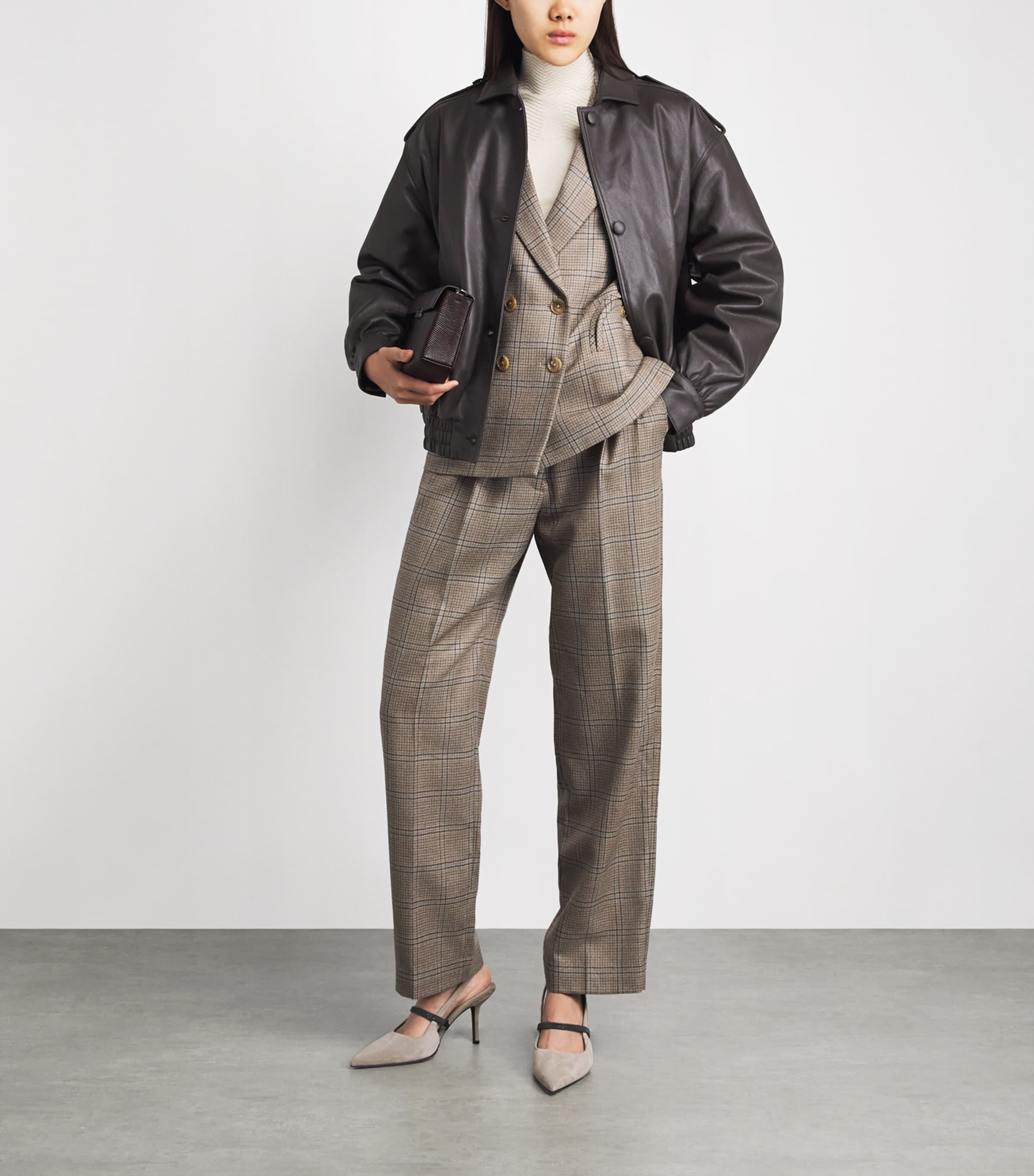 Blazé Milano Womens Leather Charlie Bomber Jacket Ebano Image 2