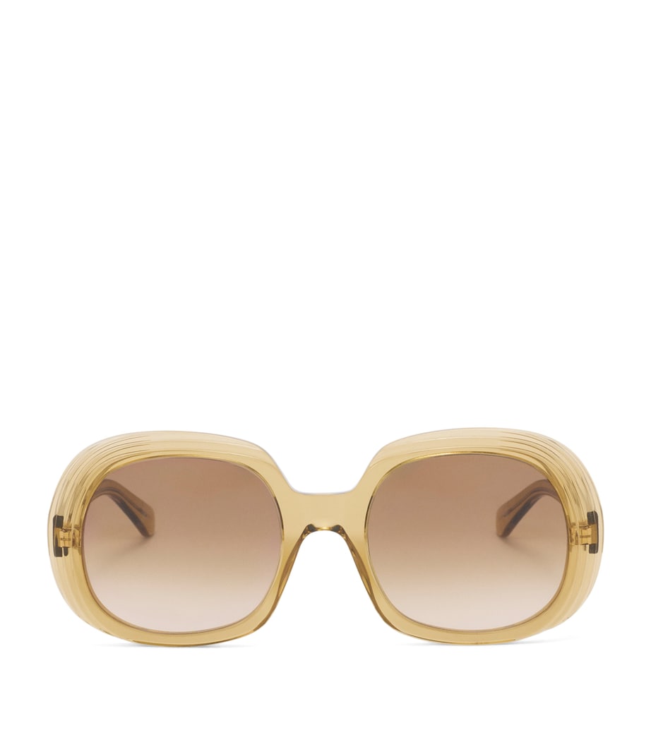 LOEWE Square Steps Sunglasses Transparent Olive Image 1