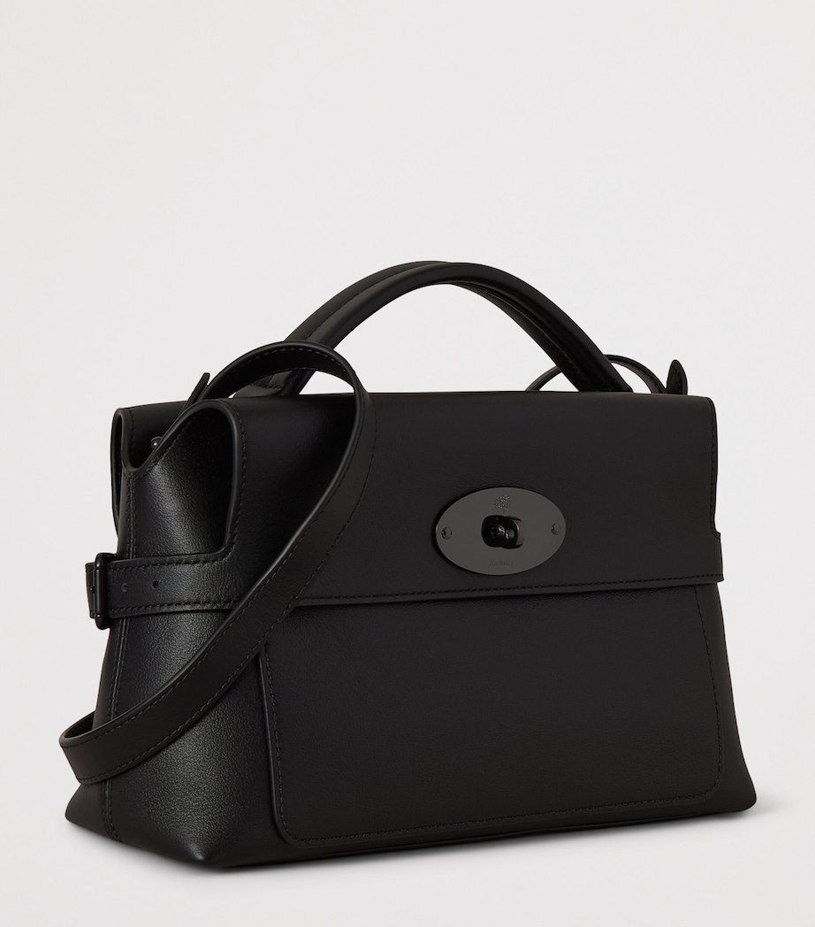 Mulberry Small Leather Stevie Top-Handle Bag Black Image 2