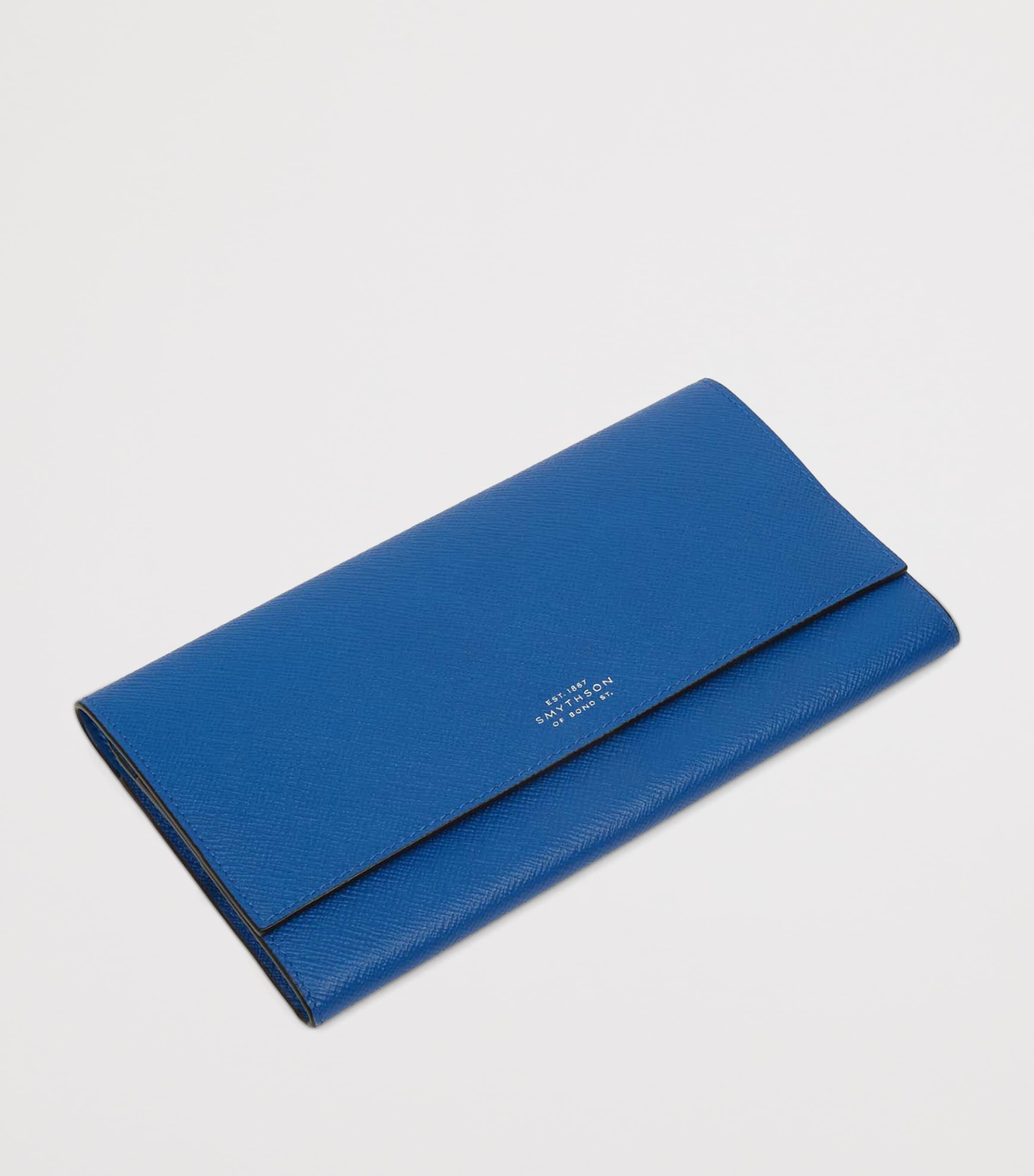 Panama Leather Marshall Travel Wallet CERULEAN Image 6