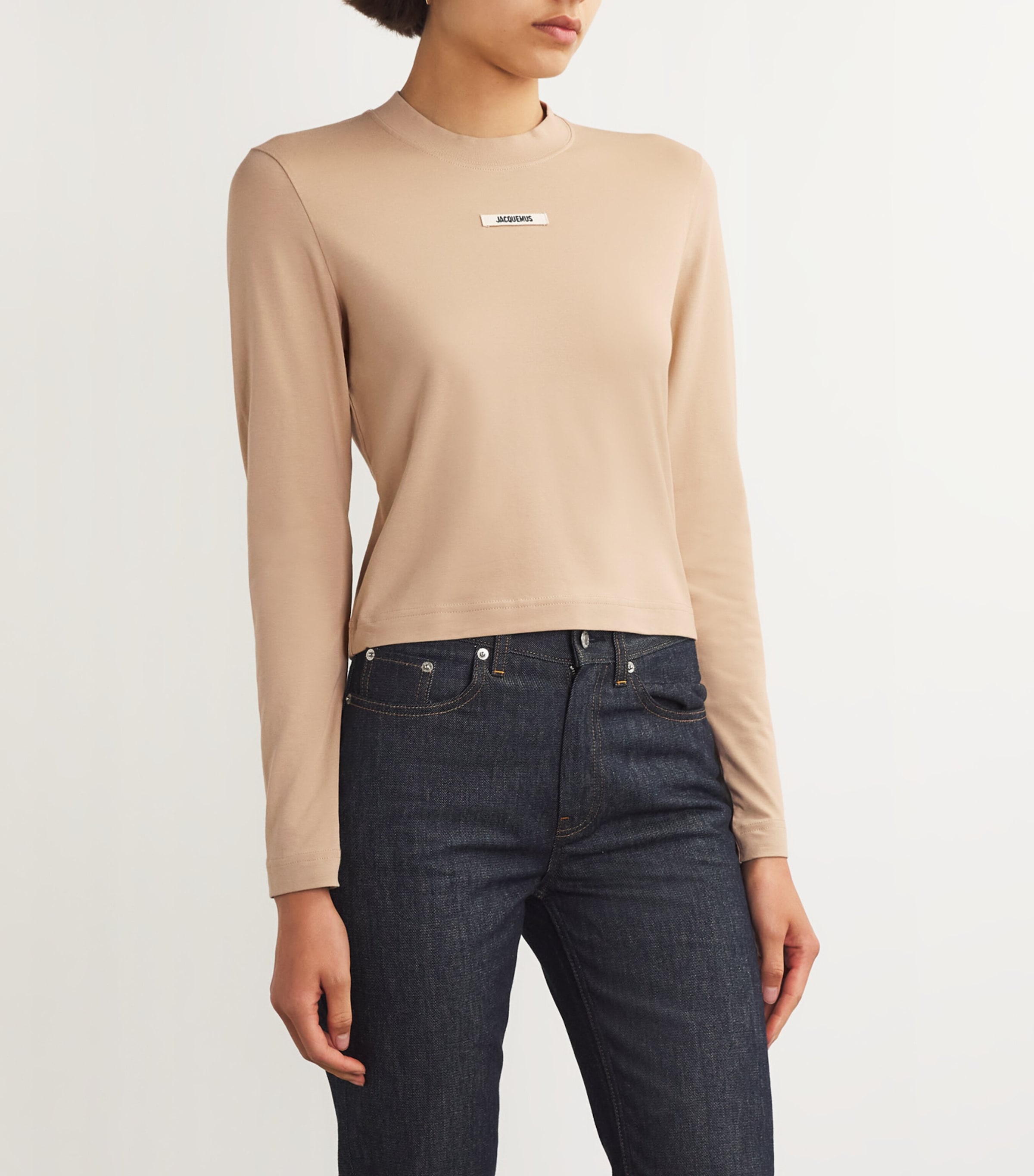 Stretch-Cotton Grosgrain Logo T-Shirt BEIGE 2151 Image 3