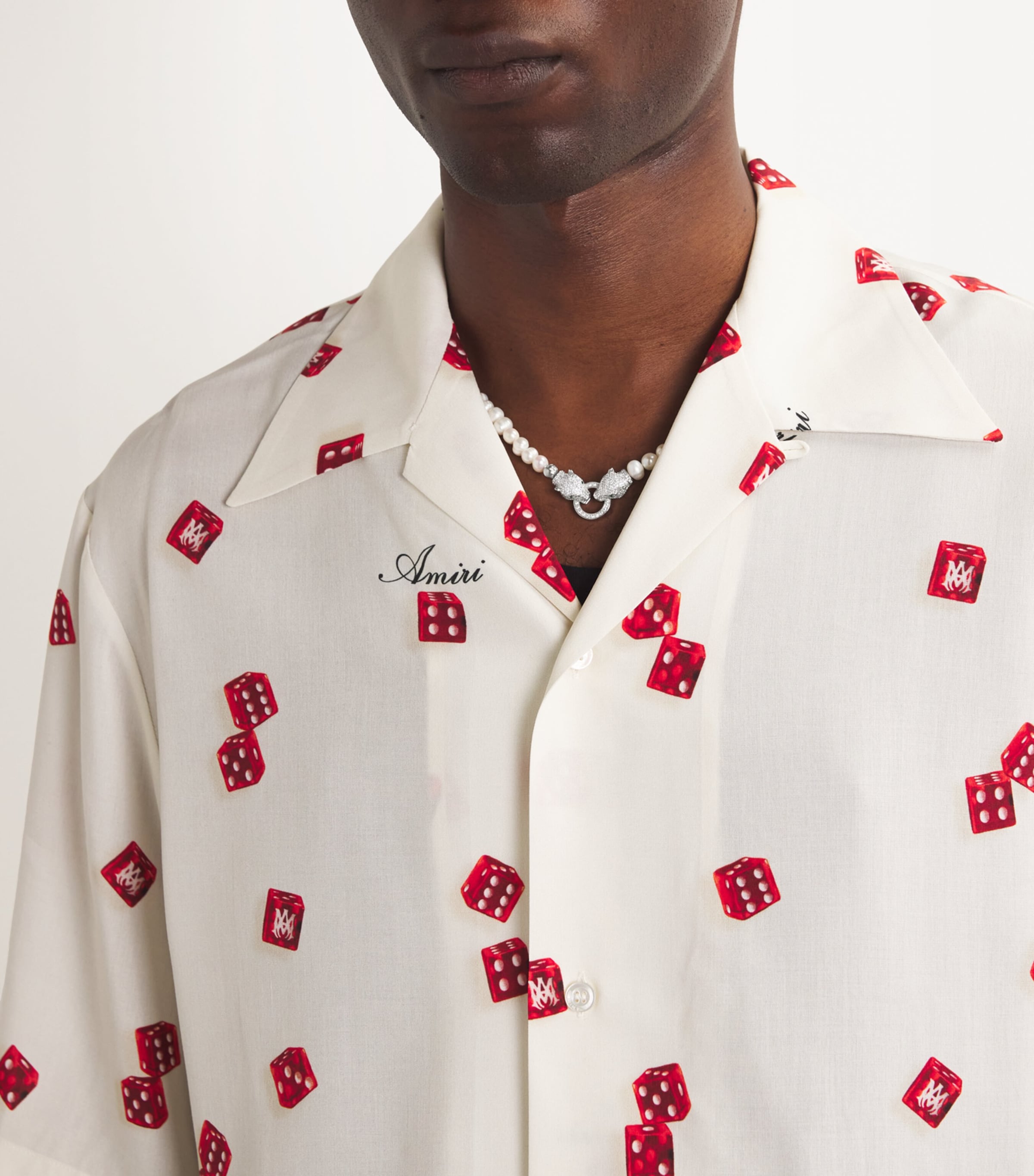 Pearl Panther Head Necklace WHITE/SILVER Image 2