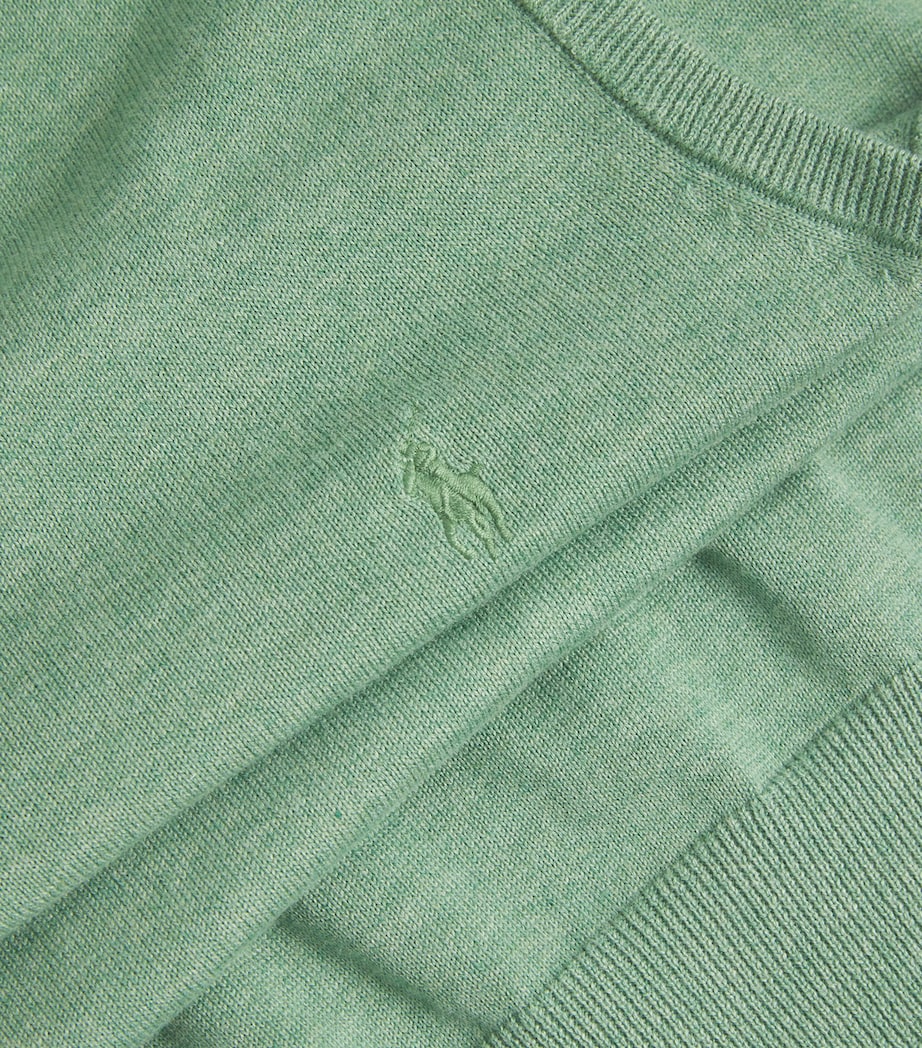 Cotton-Blend Polo Pony Sweater Vest FIELD OLIVE HEATHER Image 5