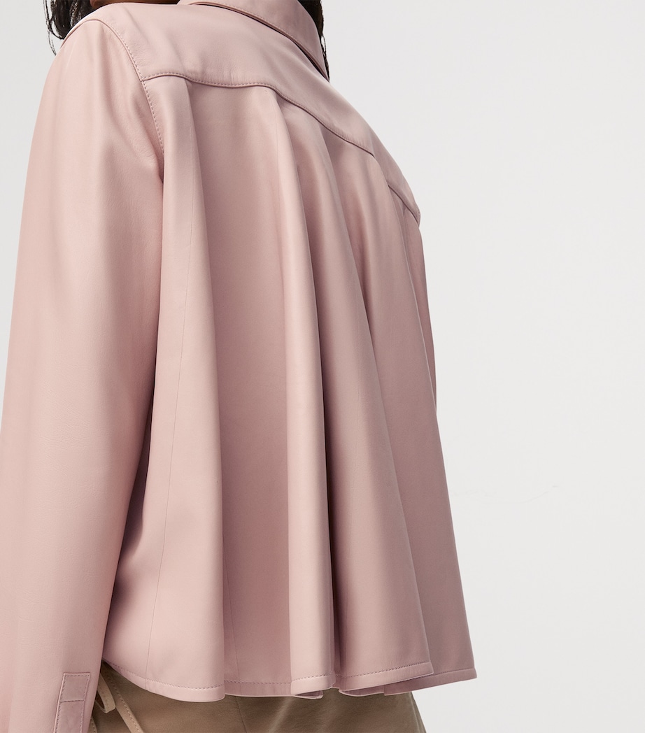 LOEWE Womens x Paula's Ibiza Leather Logo Shirt Light Pink Image 5