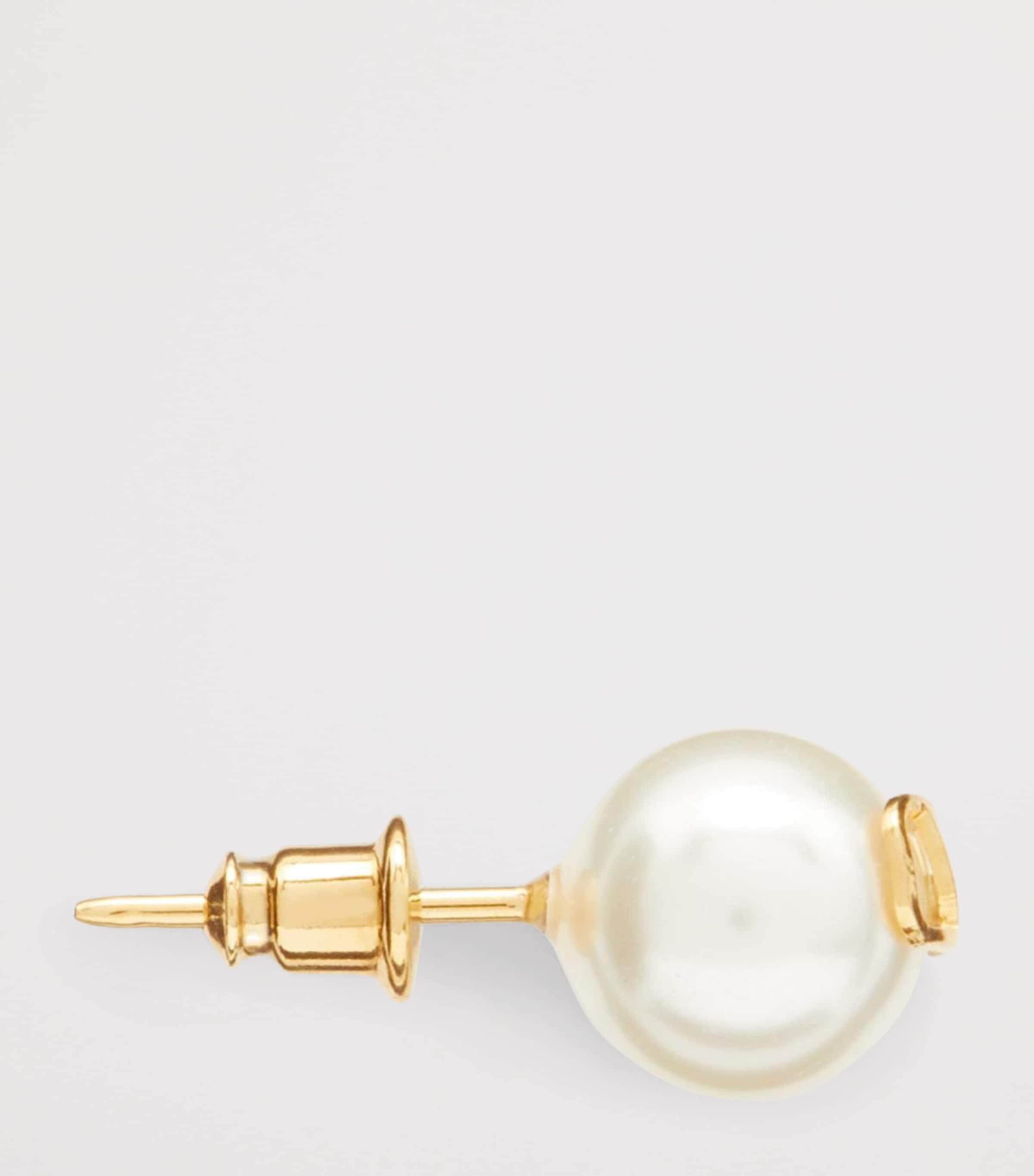 Faux Pearl VLogo Earrings 0O3 Image 2