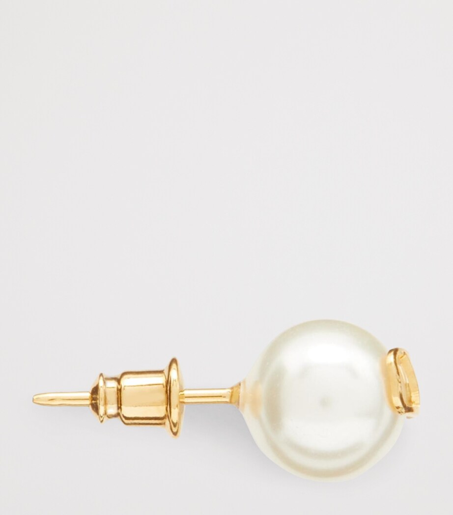 Faux Pearl VLogo Earrings 0O3 Image 2