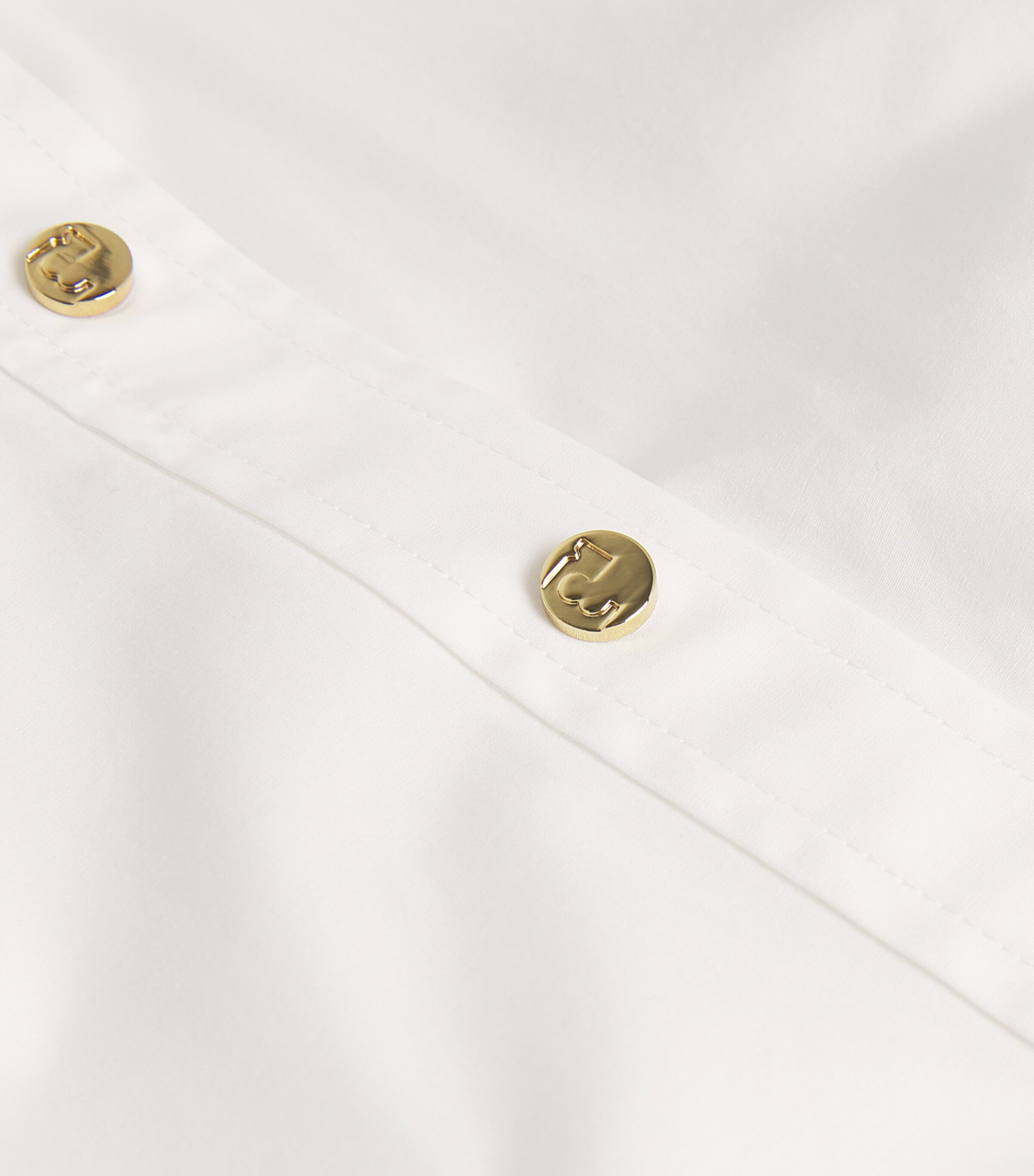 Tory Burch Womens Cotton Stretch Poplin Metal-Button Shirt White Image 5