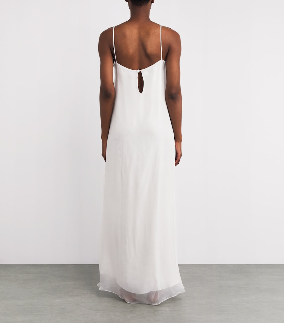 Silk Crepe Valerie Maxi Dress WHITE/WHITE Image 3