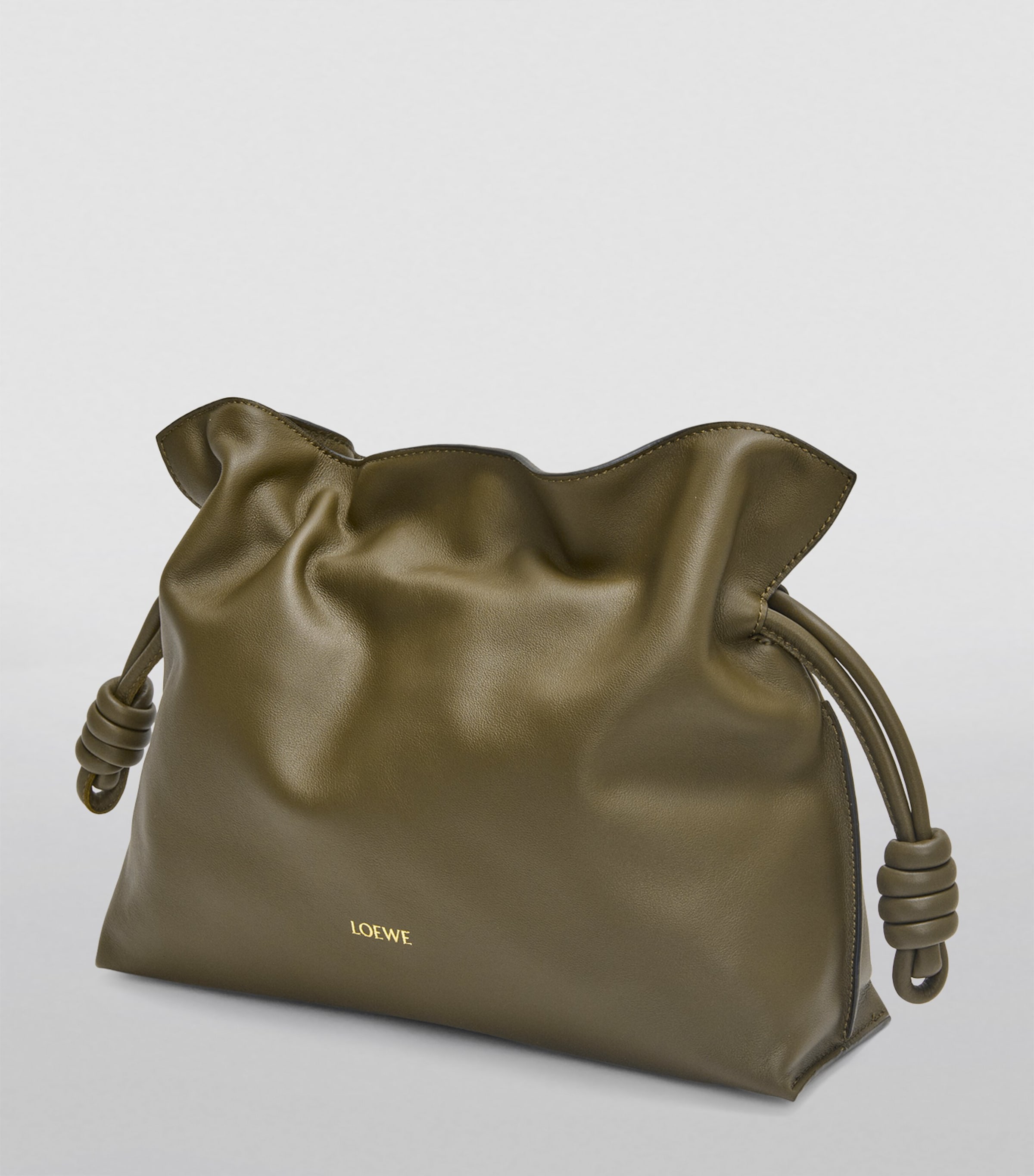 Leather Flamenco Purse DARK KHAKI GREEN Image 2