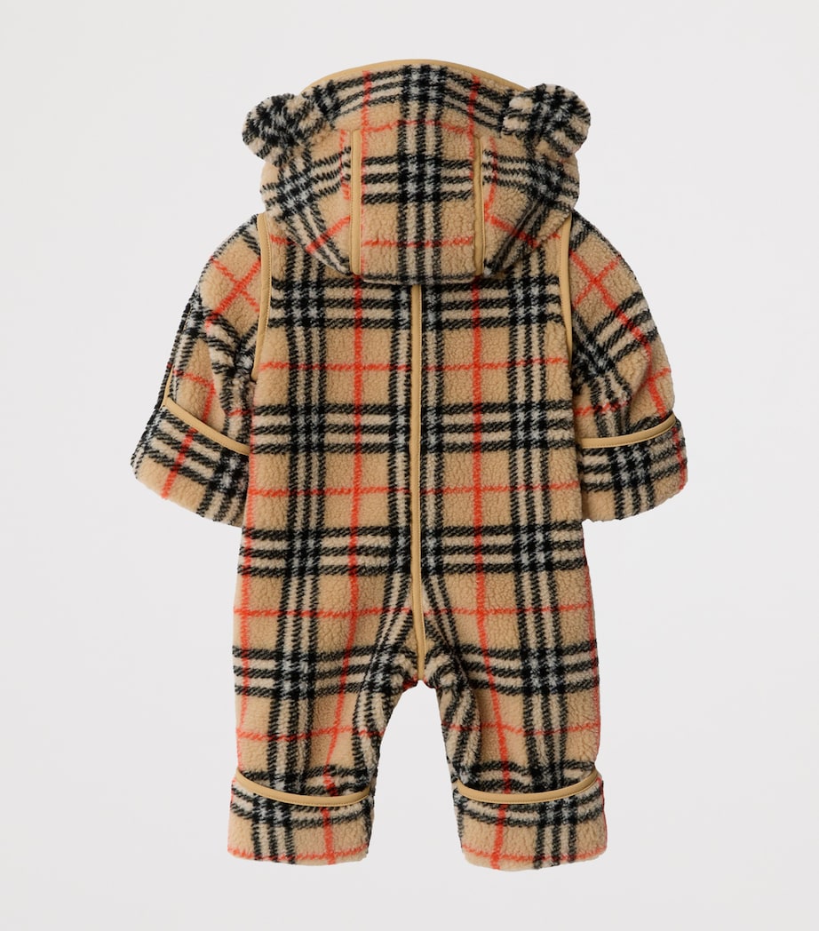 Fleece Check Hooded Snowsuit (1-18 Months) SAND IP CHECK Image 2
