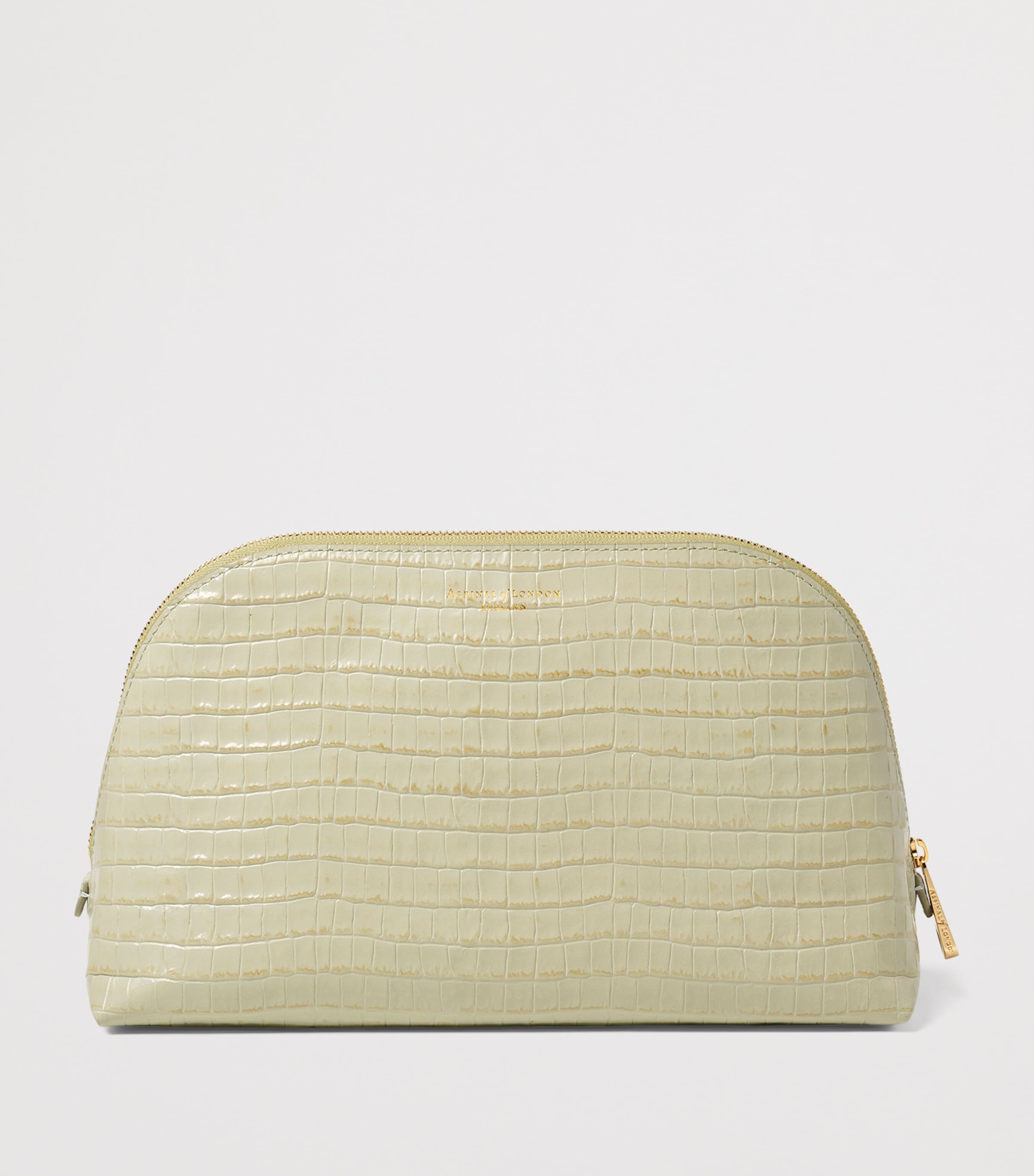 Croc-Embossed Leather Classic Wash Bag PISTACHIO Image 2