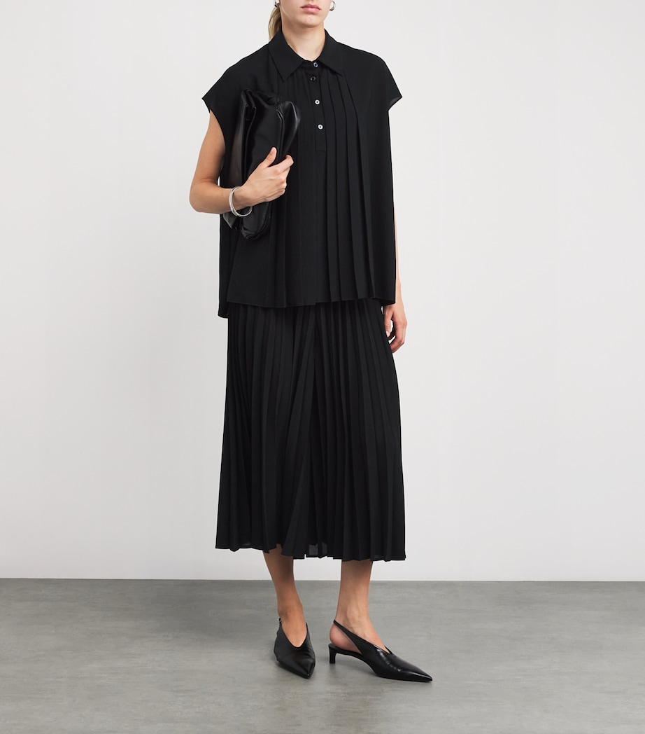 Pleated Antin Blouse BLACK Image 2