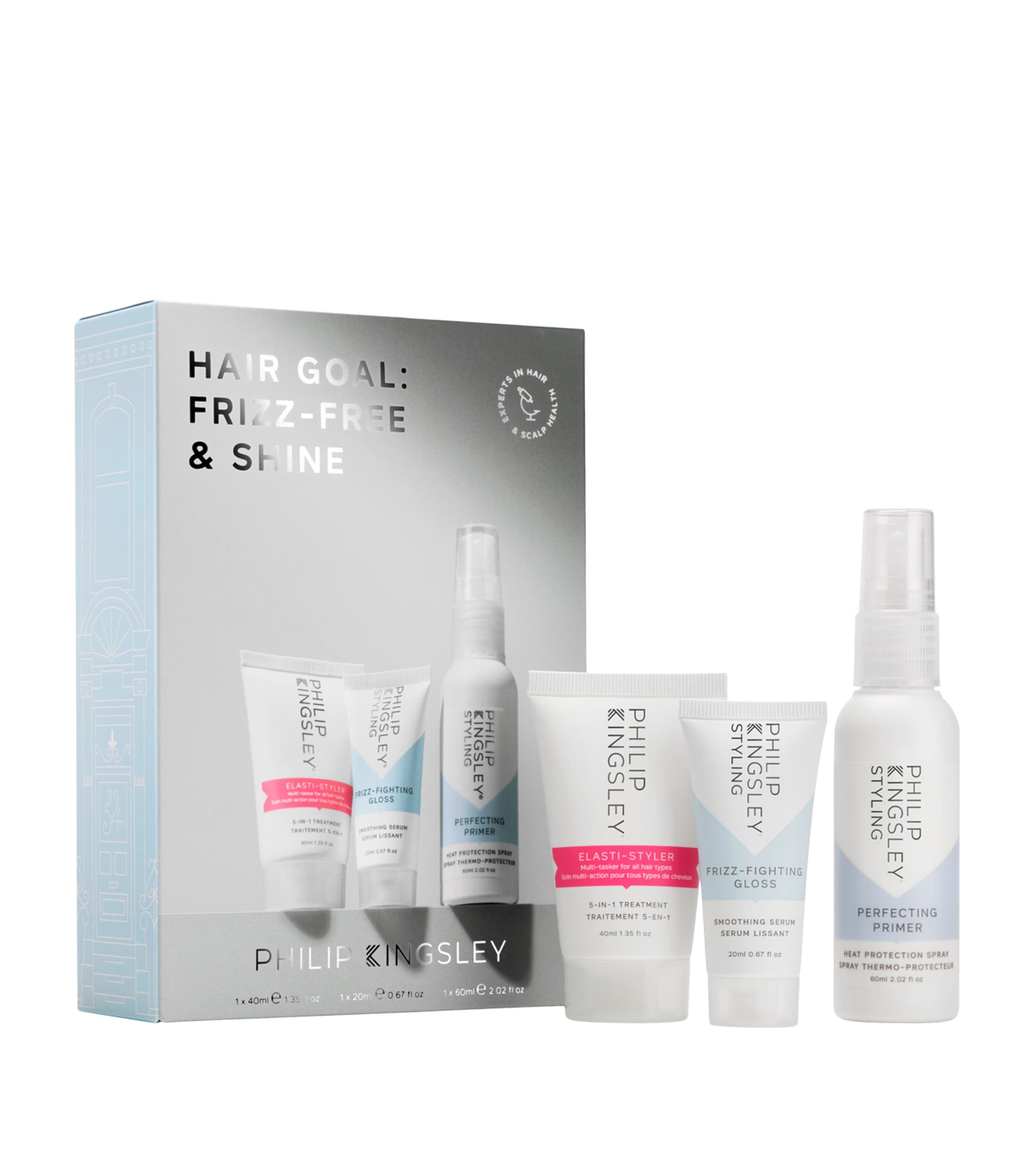 Philip Kingsley Hair Goal: Frizz-Free & Shine Haircare Gift Set | Beauty New In | Haircare | Hair Oils & Serums | Heat Protection | Beauty Gift Sets | Haircare Gift Sets | Designers | Philip Kingsley