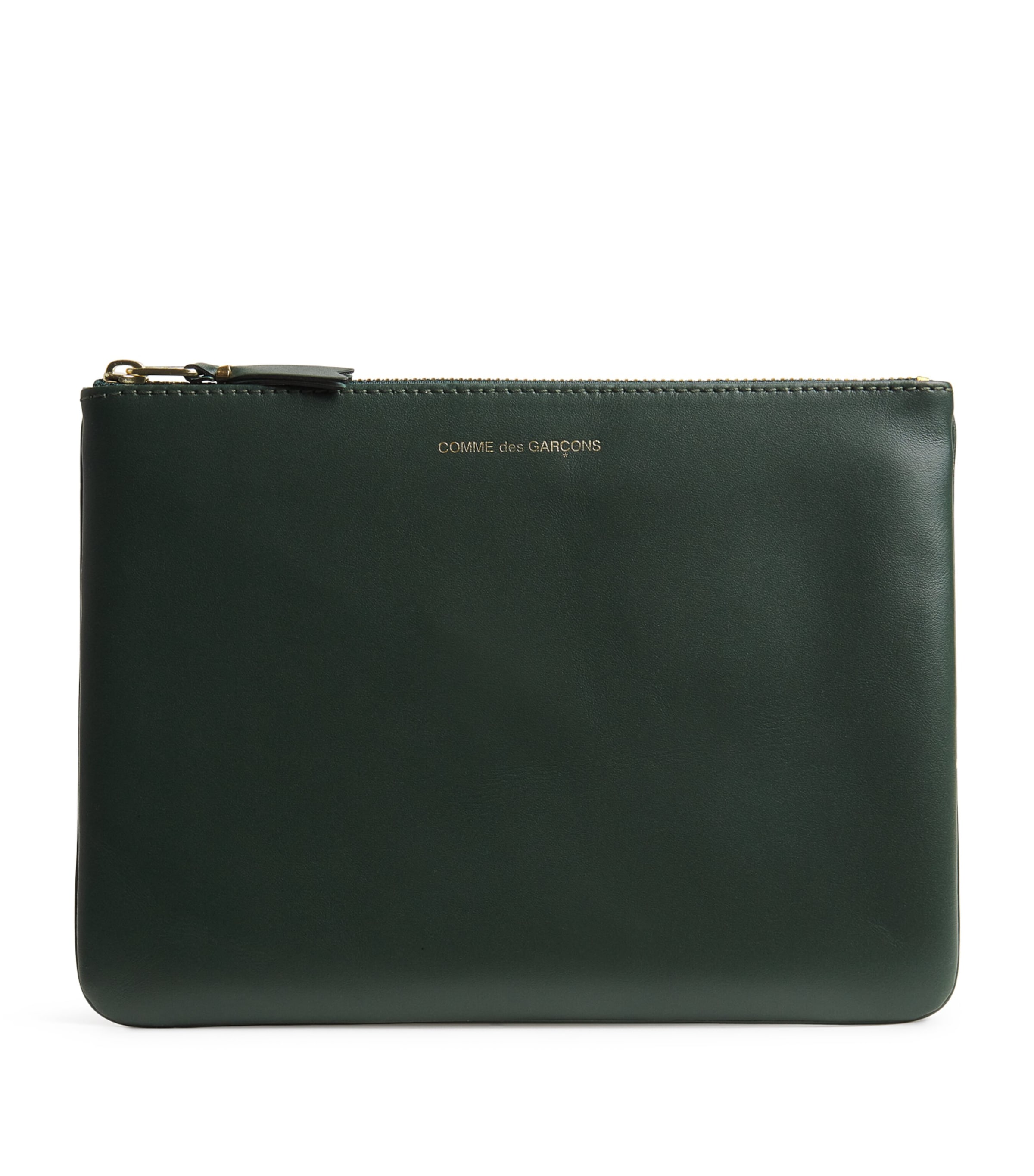 Comme Des Garçons Wallet Large Leather Pouch Bottle Green Image 1
