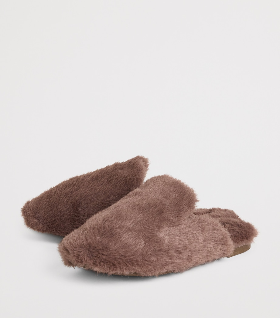 Faux Fur Slippers DEEP TAUPE Image 3